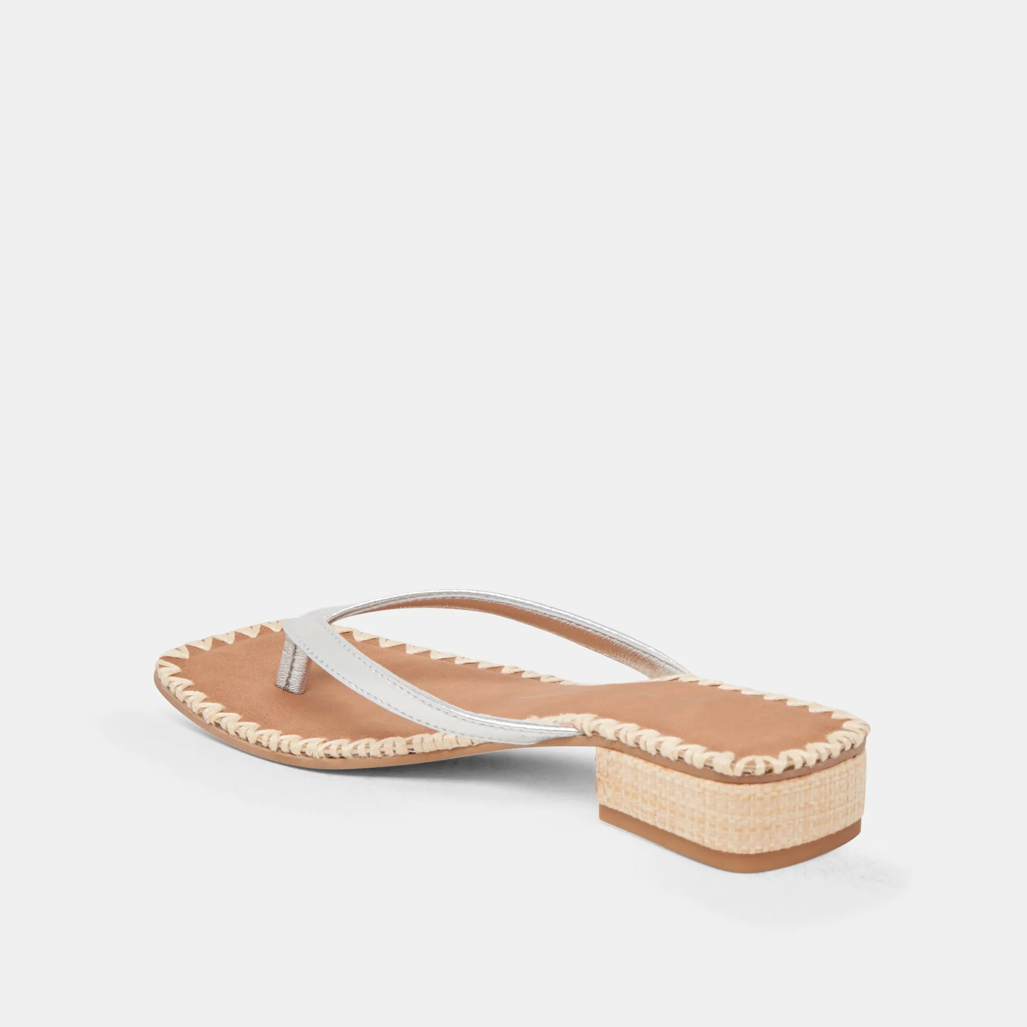 SANDALES BARTY EN CUIR MÉTALLISÉ ARGENT
