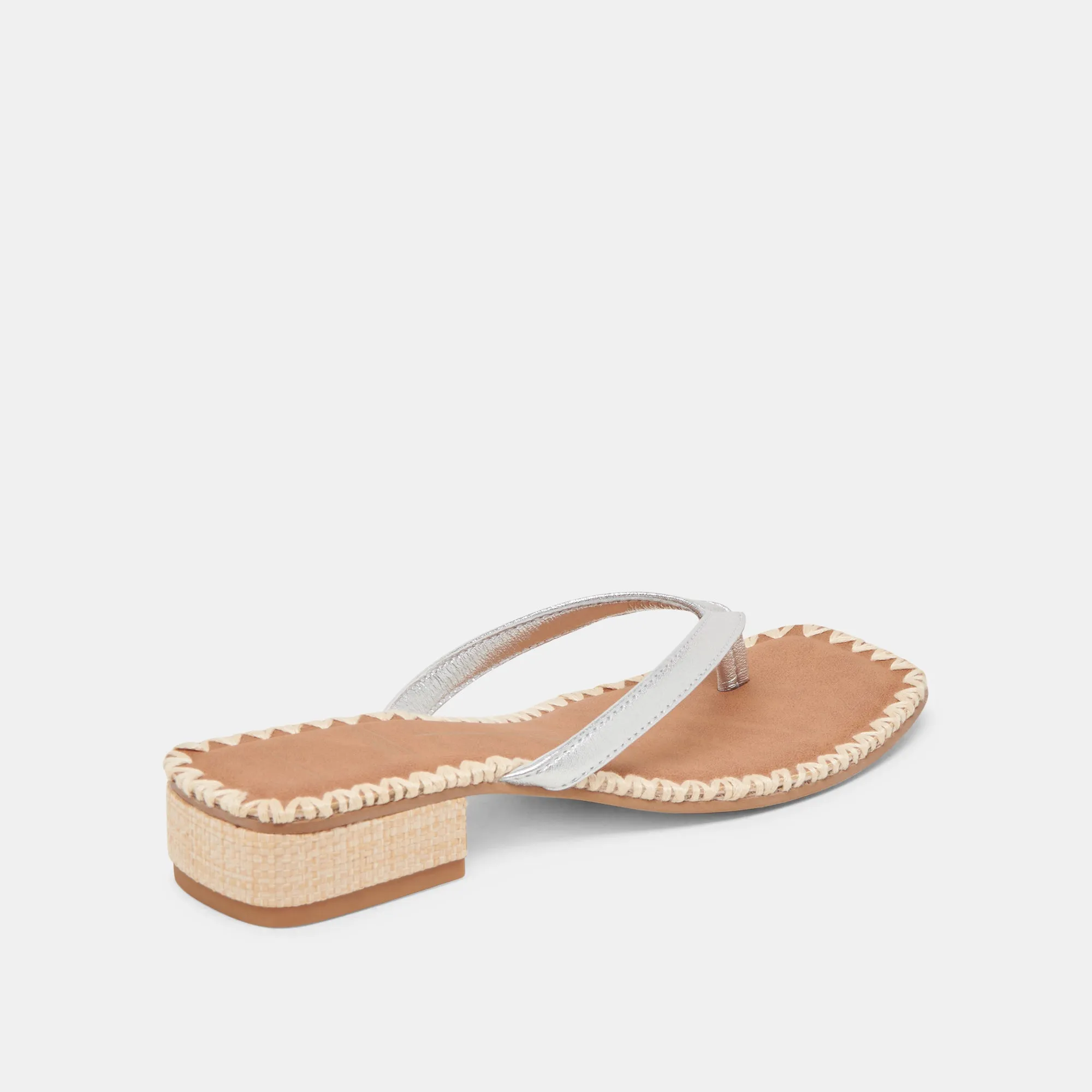 SANDALES BARTY EN CUIR MÉTALLISÉ ARGENT