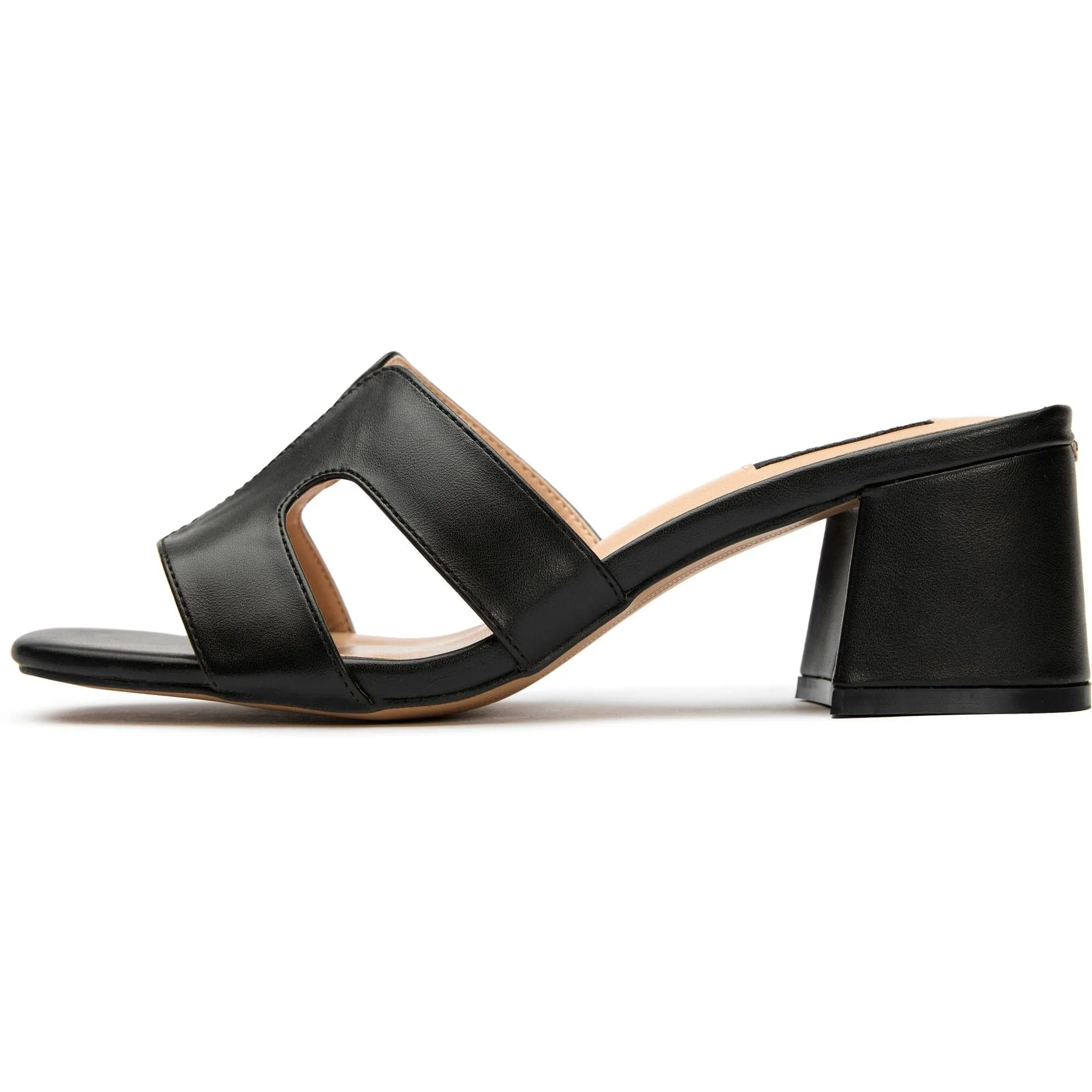 Mules à talons en similicuir vegan pour femmes Bok | Noir