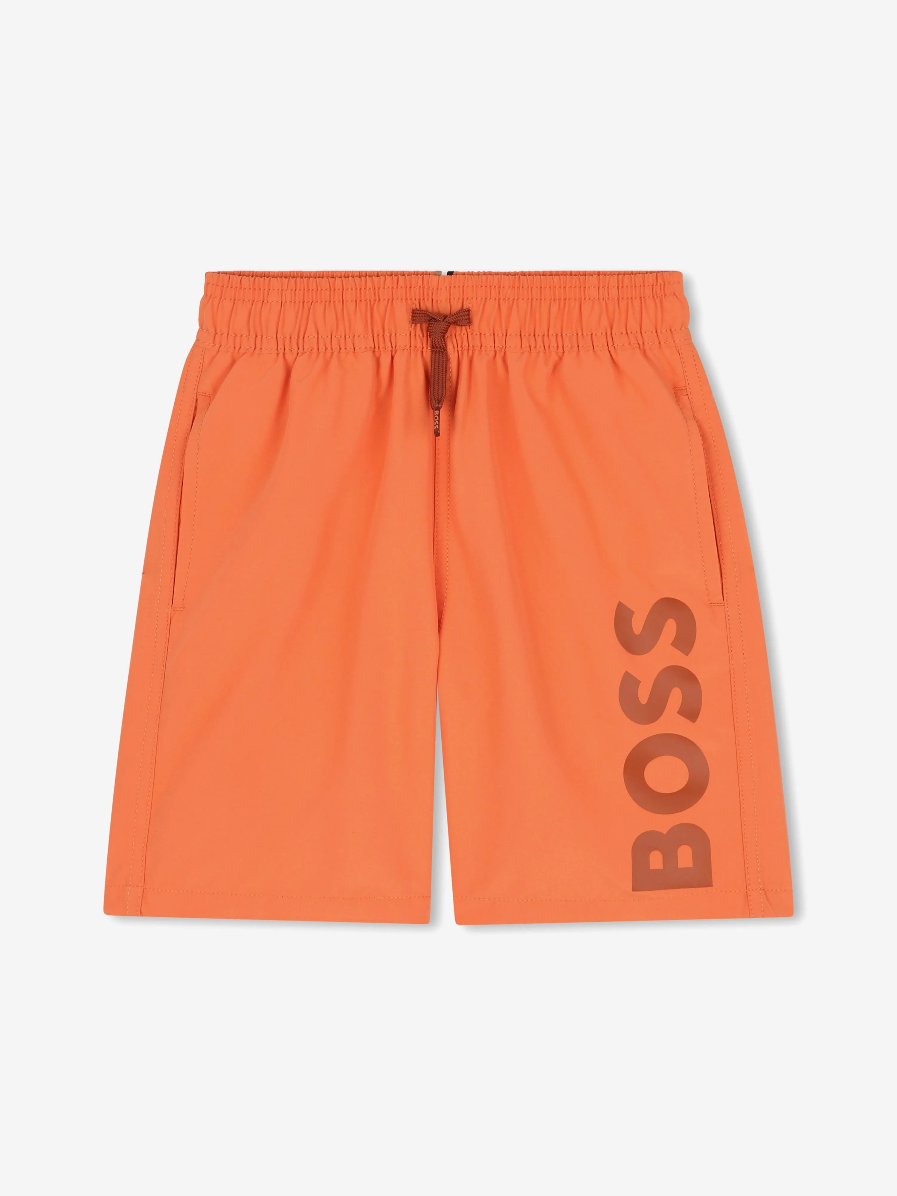 Short de bain à logo BOSS Boys en orange