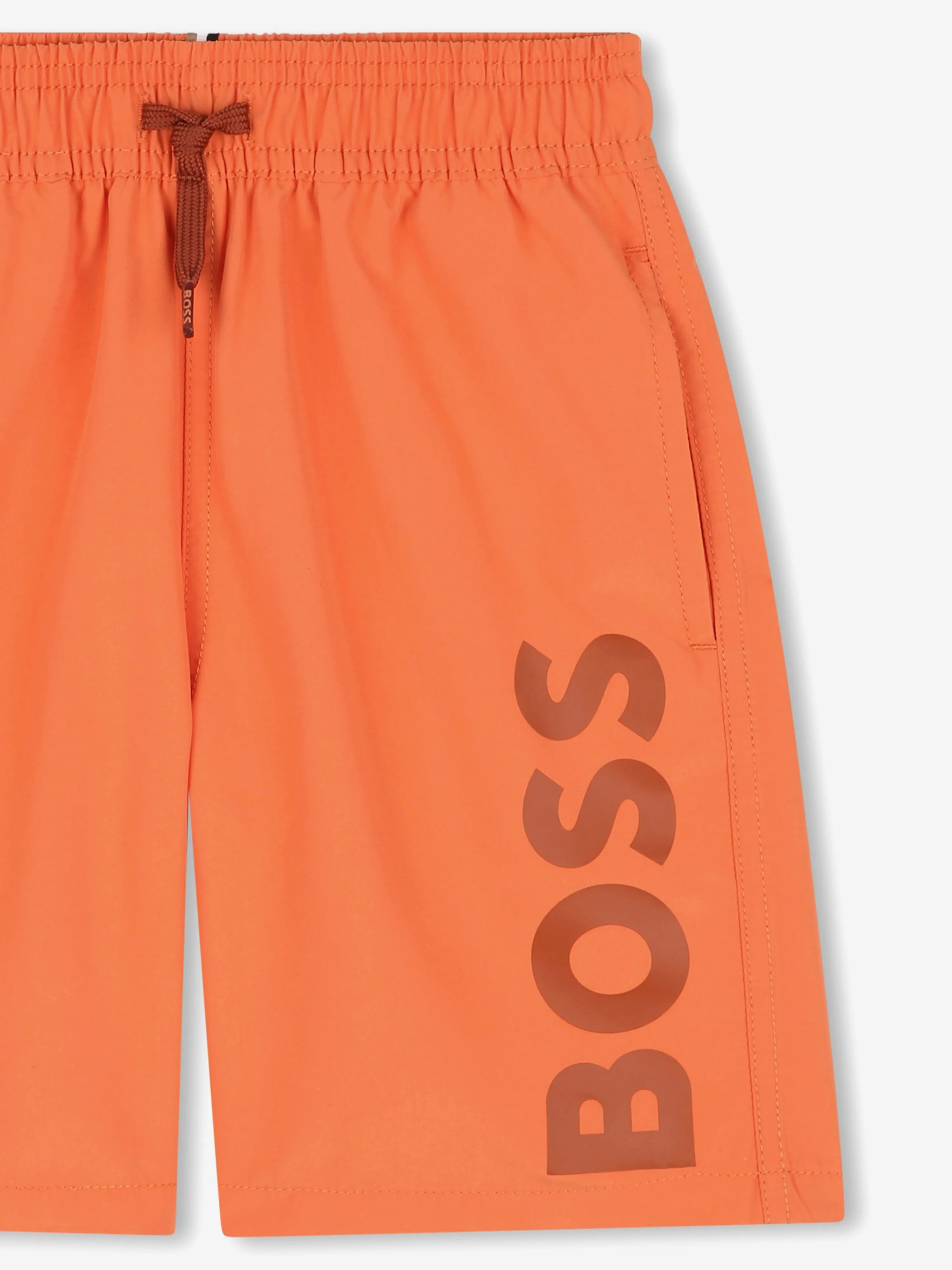 Short de bain à logo BOSS Boys en orange