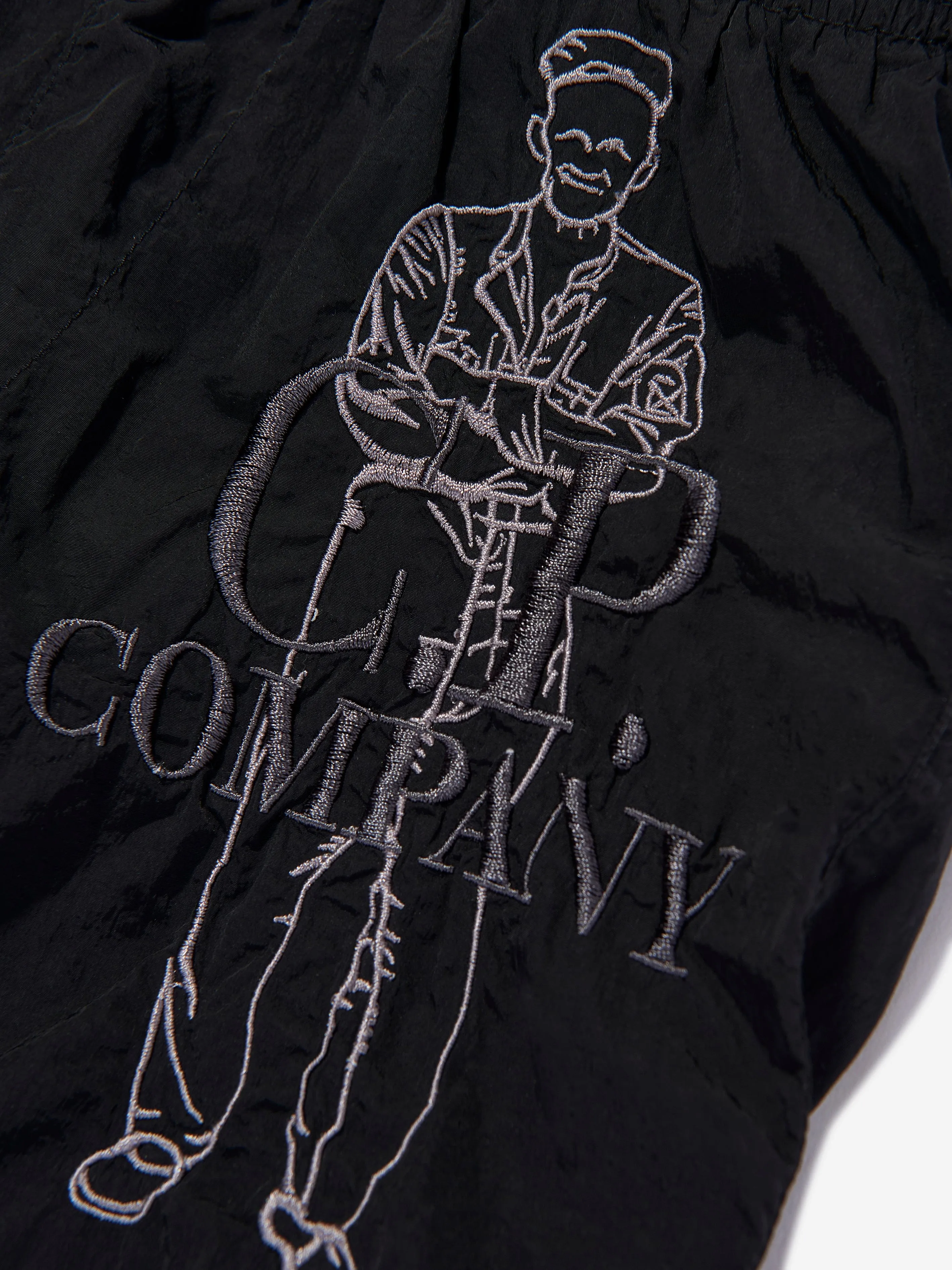 Short de bain à logo pour garçons en noir