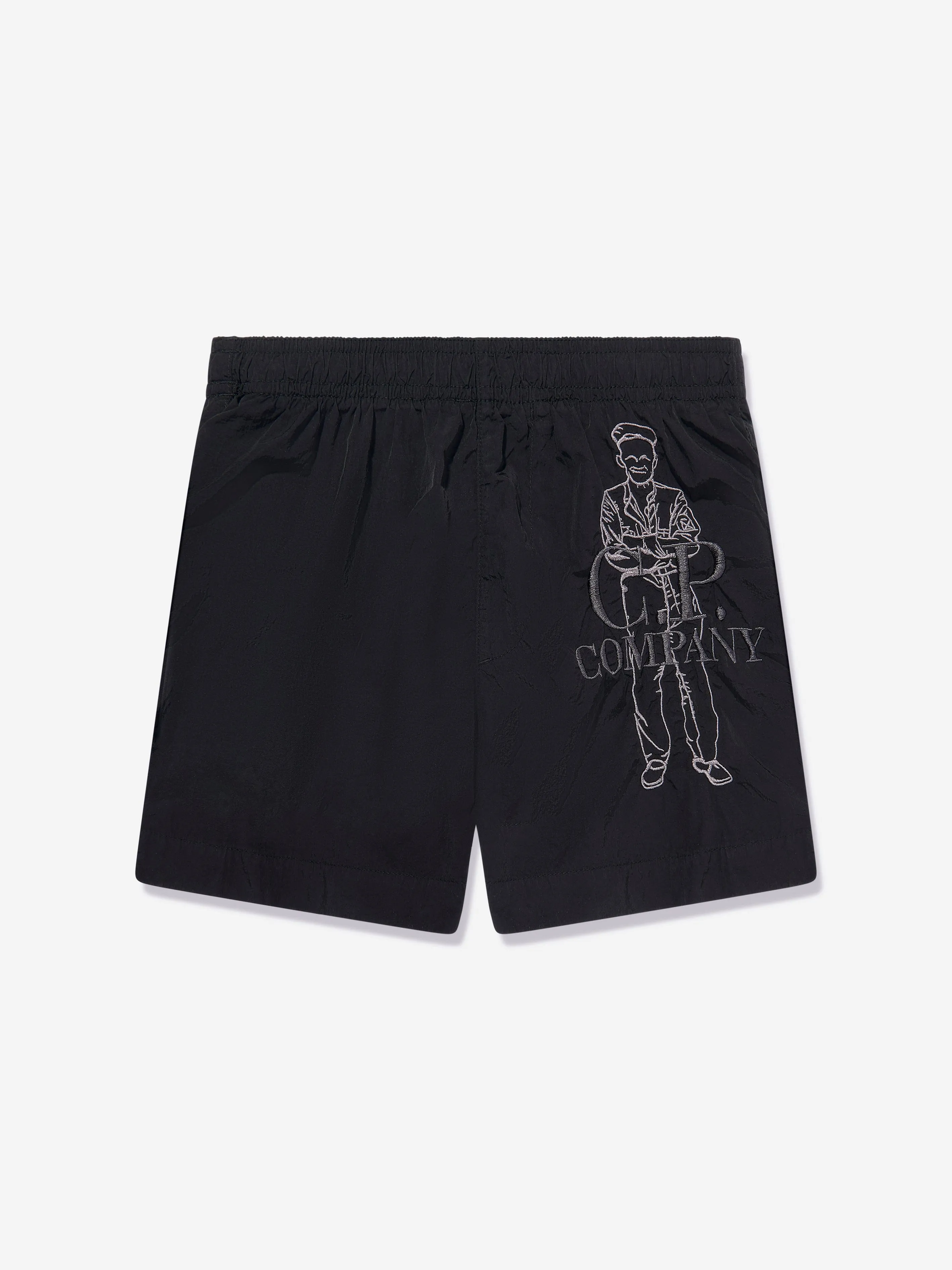Short de bain à logo pour garçons en noir