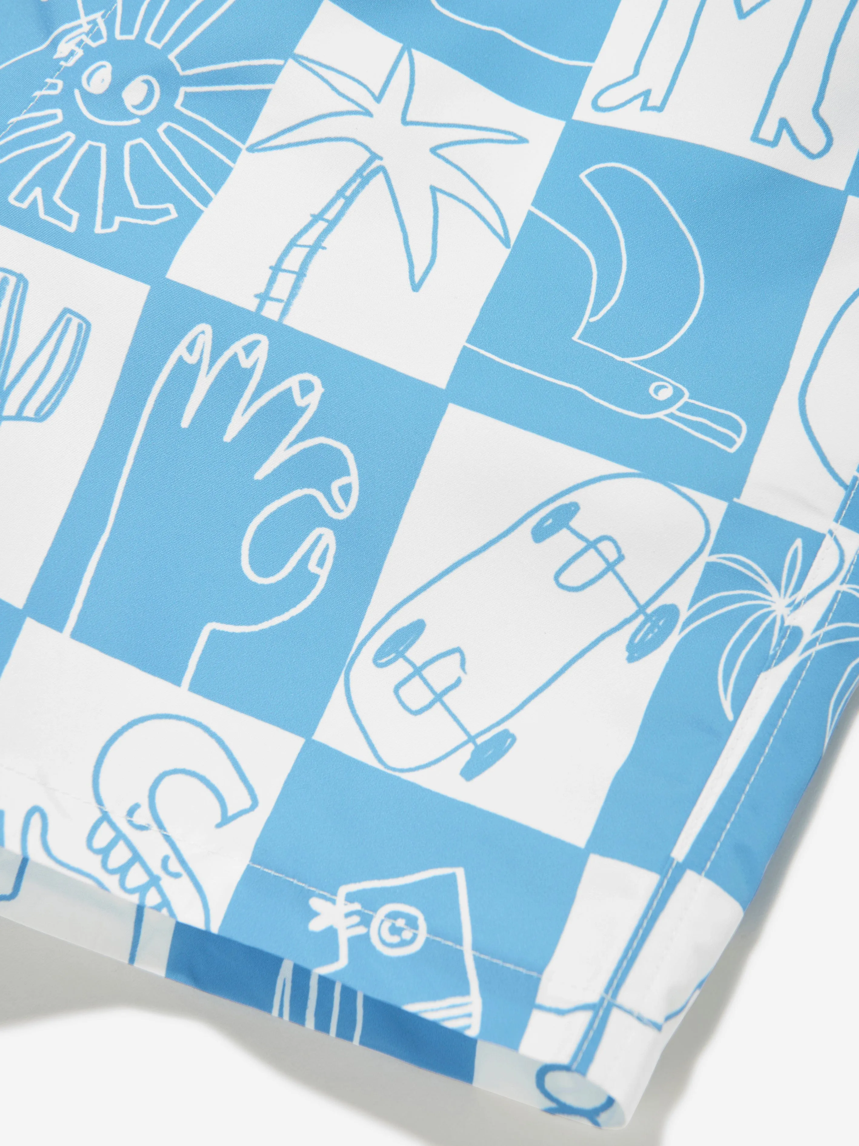 Short de bain pour garçons avec logo en bleu