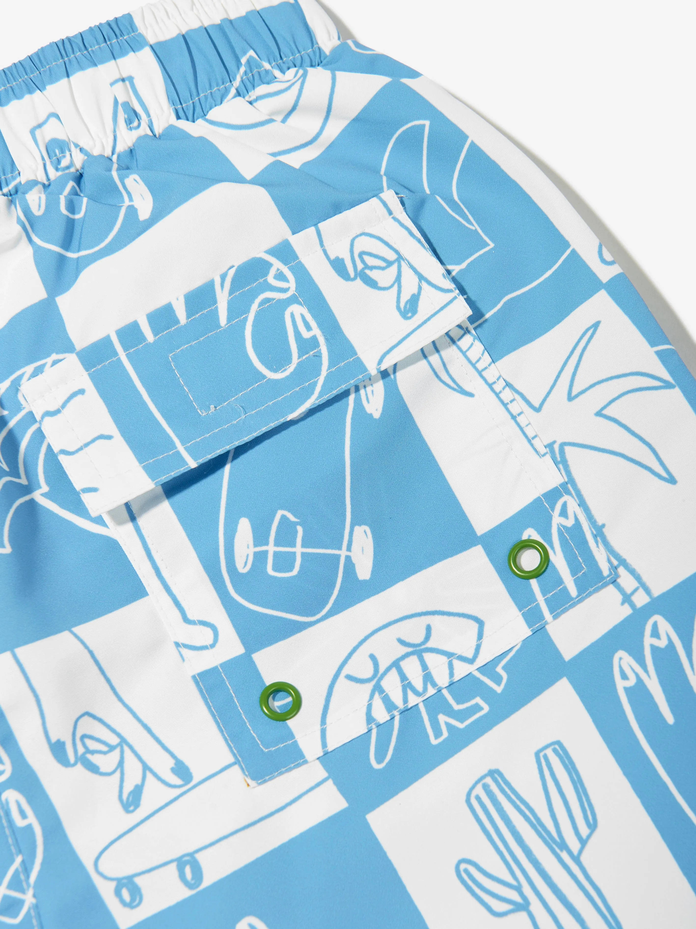 Short de bain pour garçons avec logo en bleu