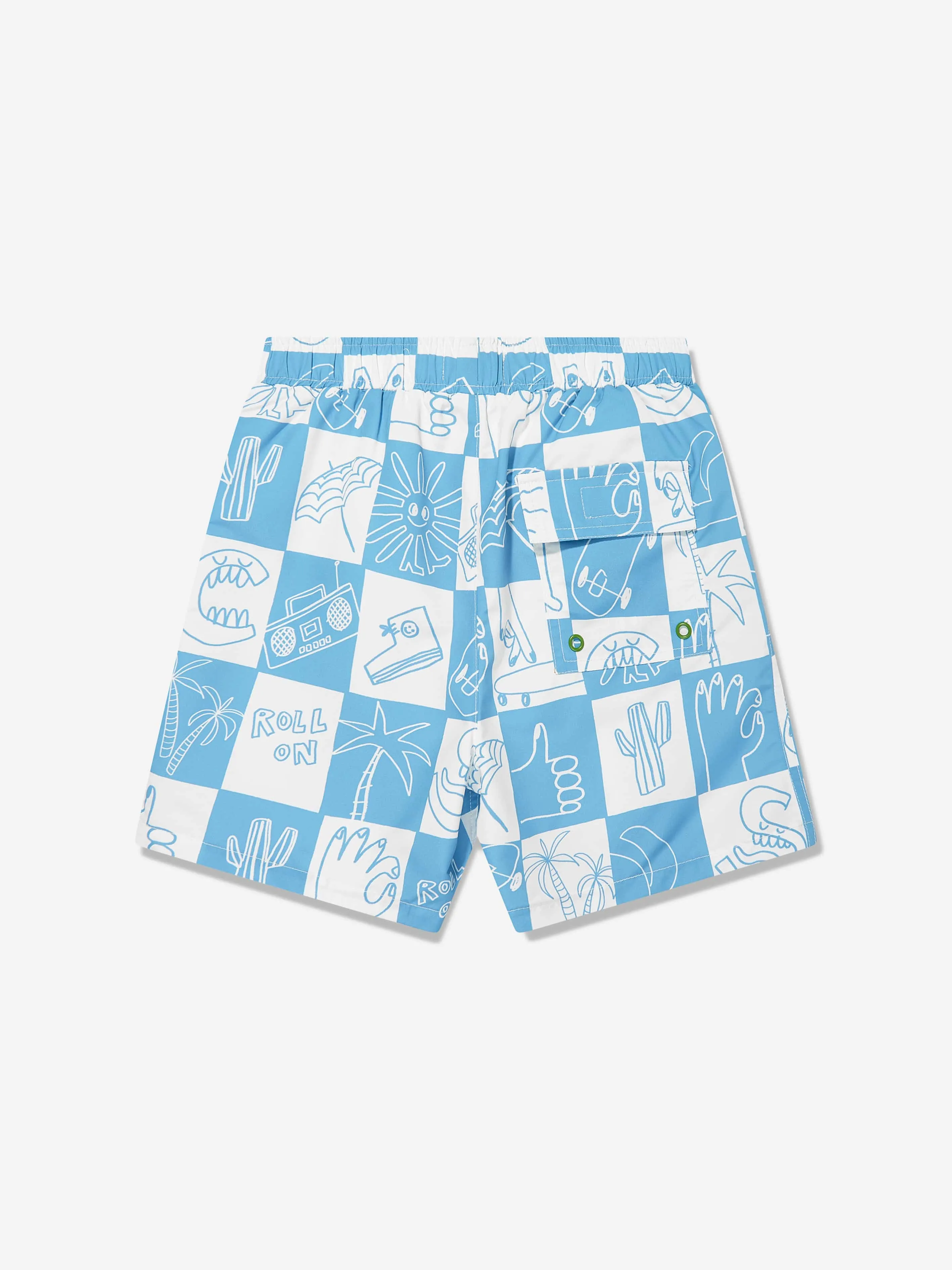 Short de bain pour garçons avec logo en bleu