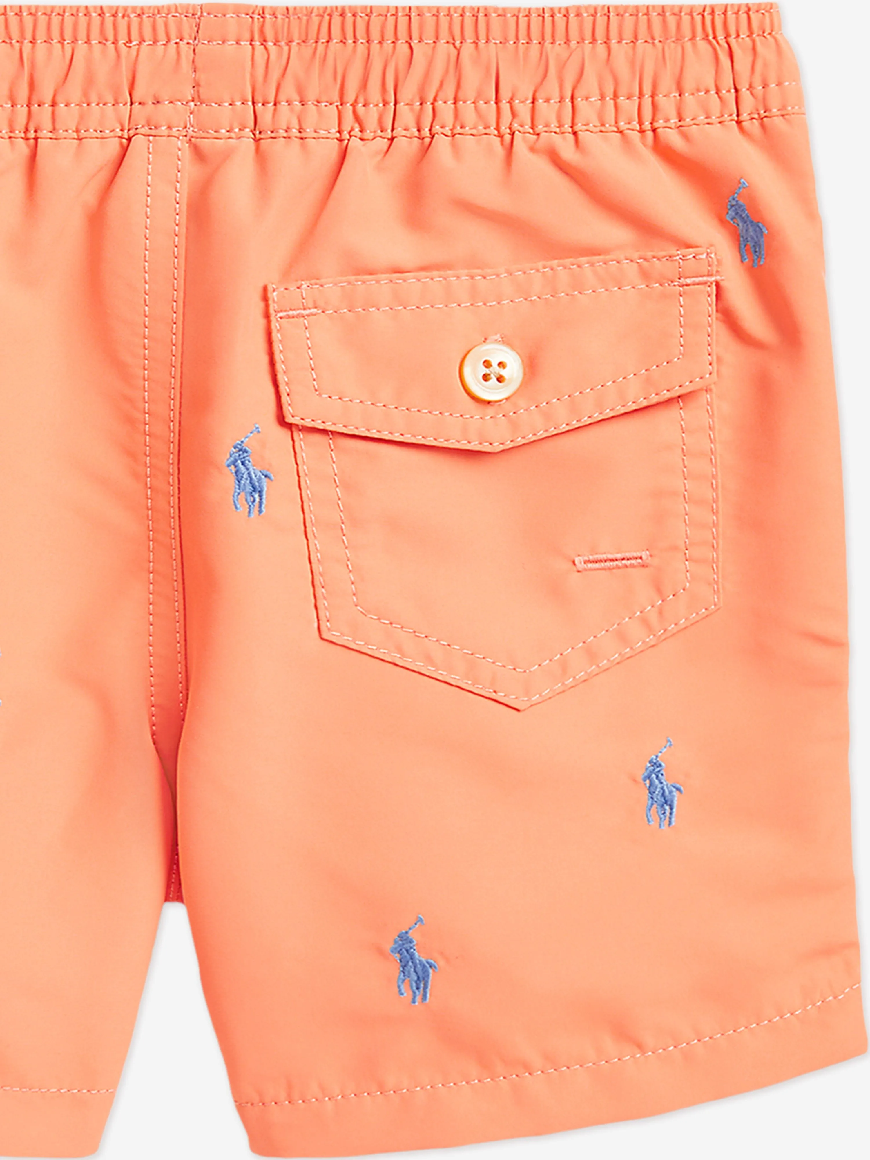 Short de bain pour garçons avec logo en orange