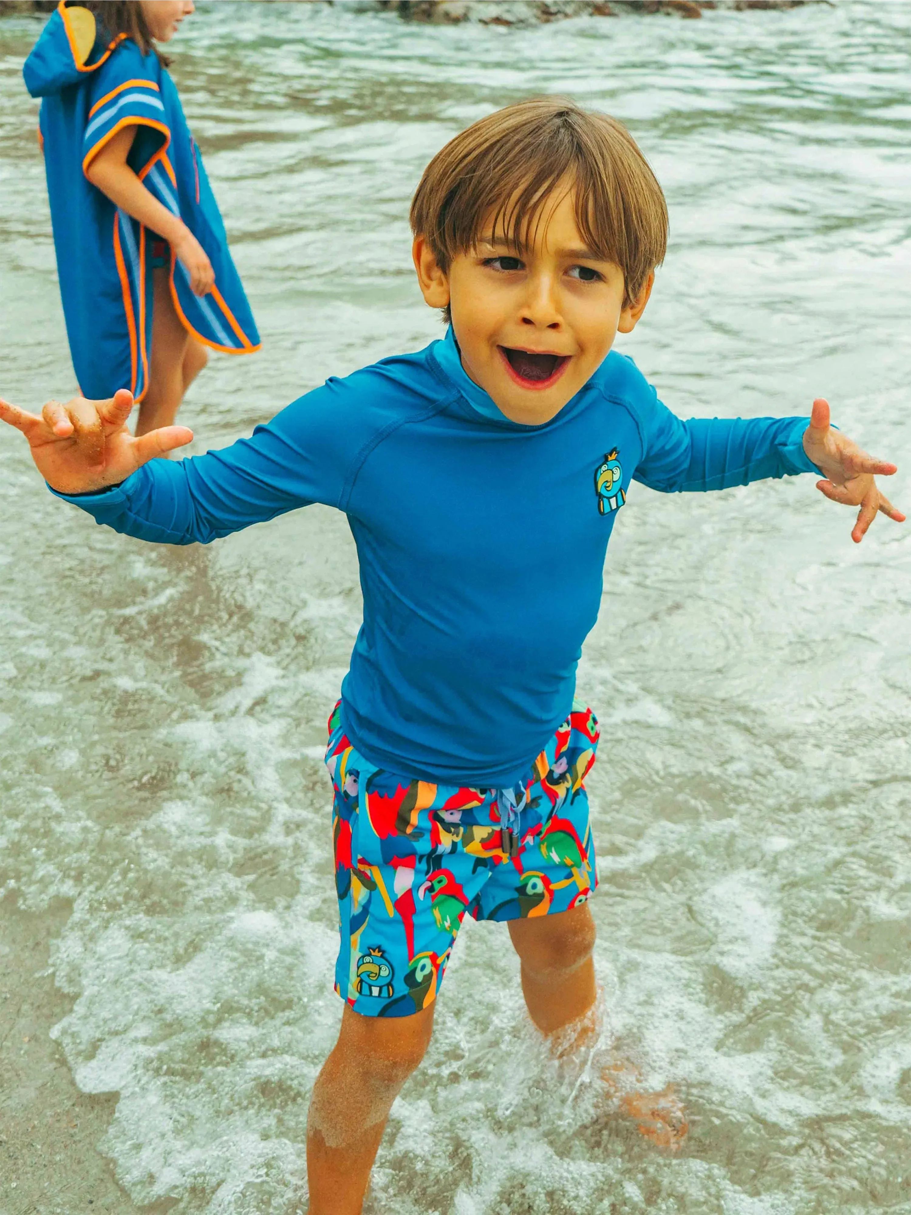 Short de bain Parrot pour garçons en bleu (UPF50 )