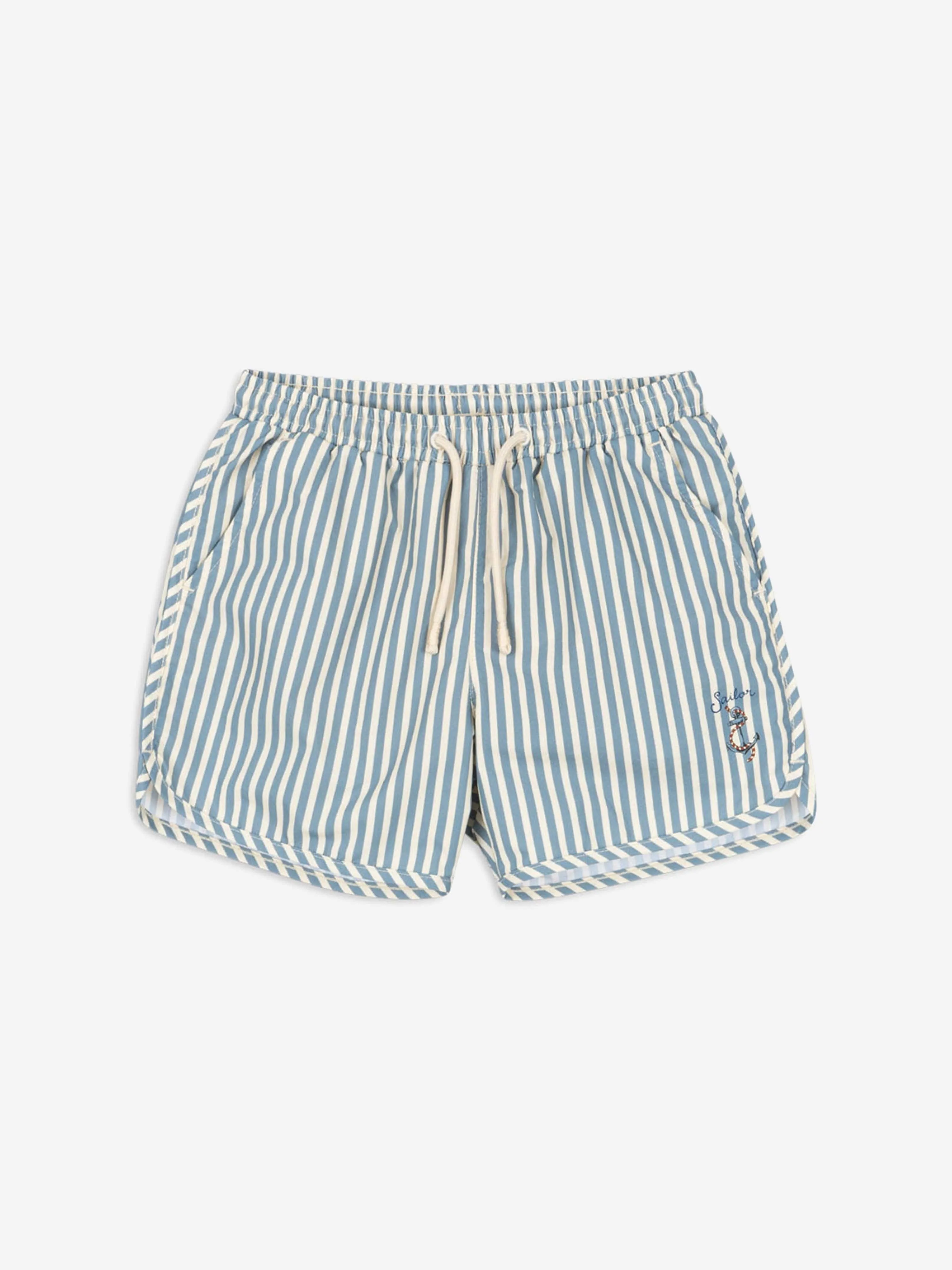 Short de Bain Rayé Marin Asnou pour Garçons en Bleu