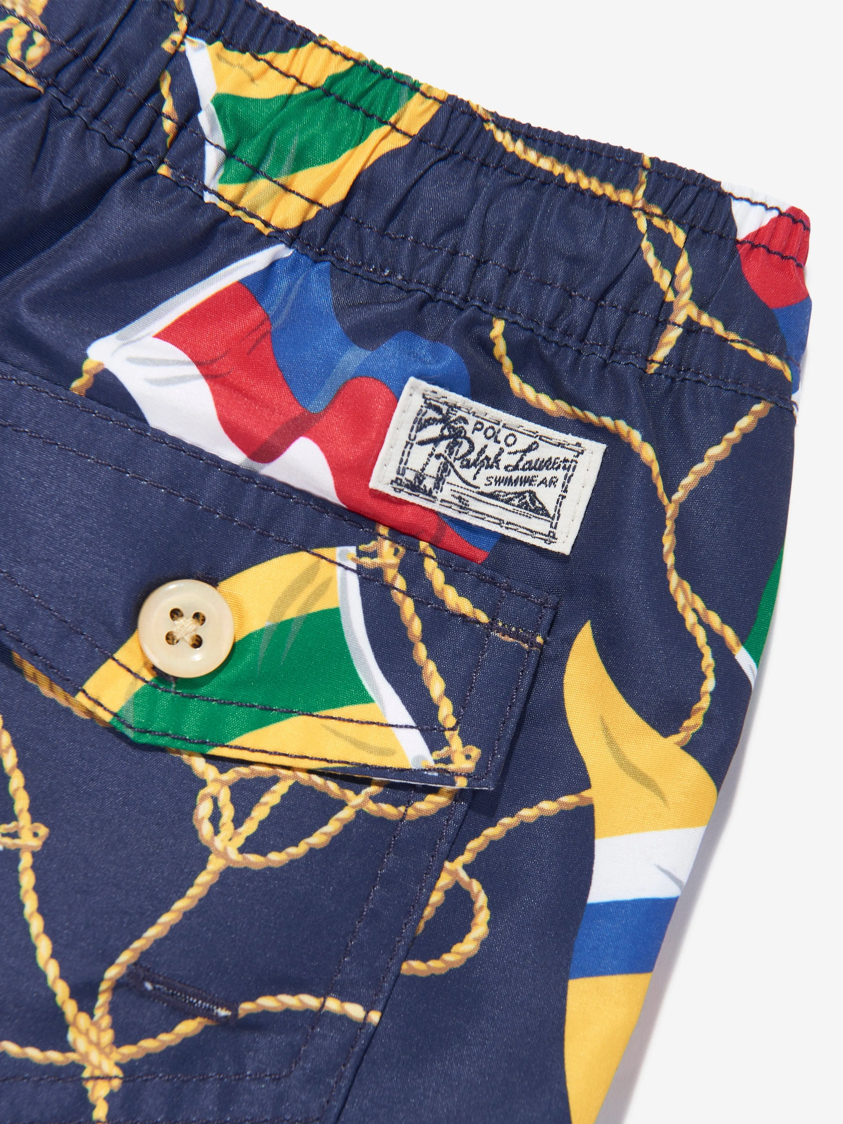 Short de bain à motifs de pavillons multicolores pour garçons