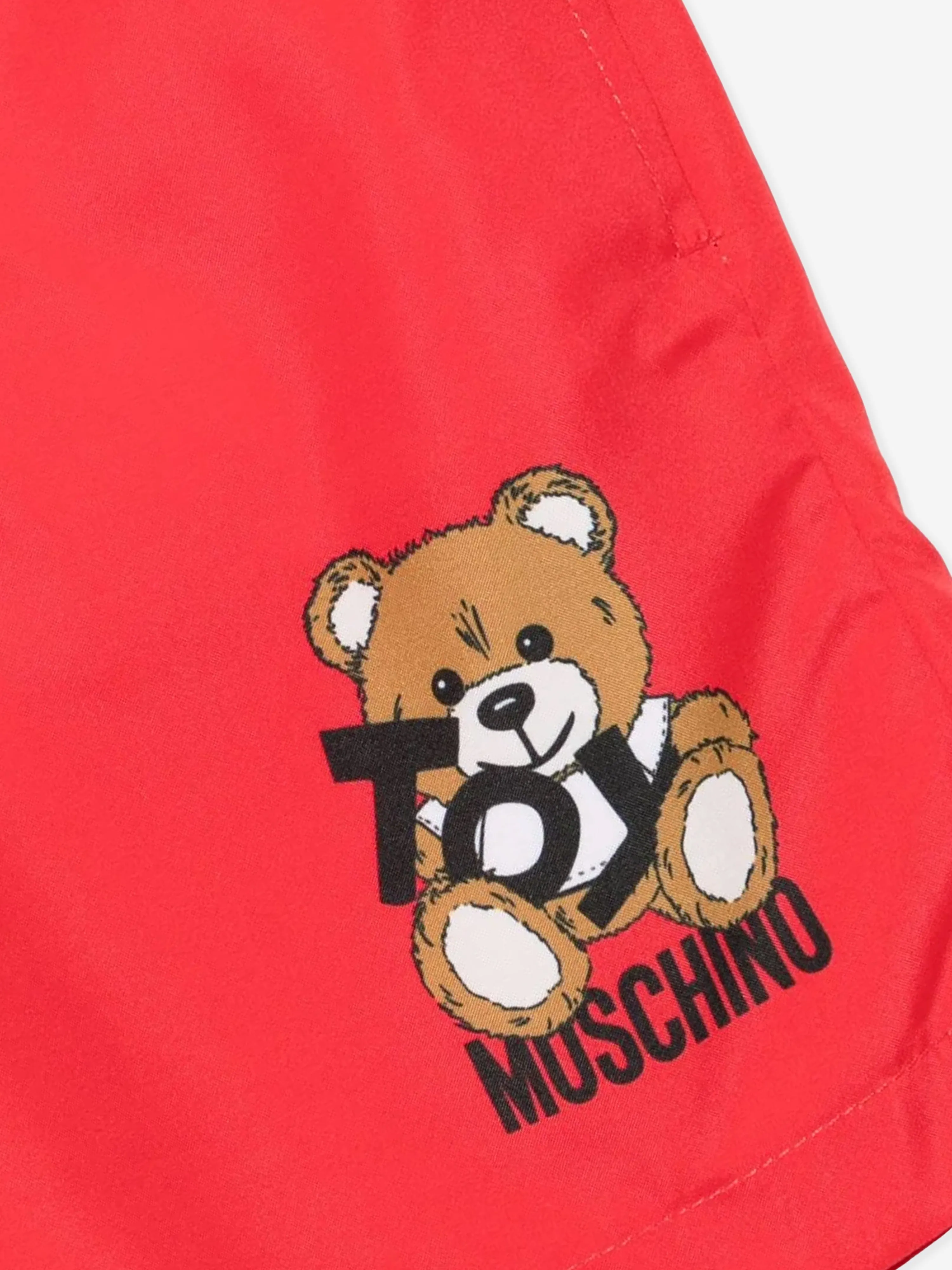Maillot de bain short pour garçon avec logo ours en peluche rouge