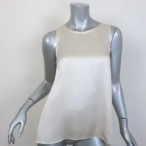 Brunello Cucinelli Monili-Detail Stretch Silk Satin Tank Top Ecru Size Medium