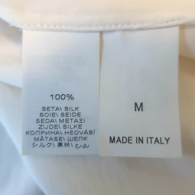 Brunello Cucinelli Blouse à épaulettes Monili en mousseline de soie blanche Taille Moyenne