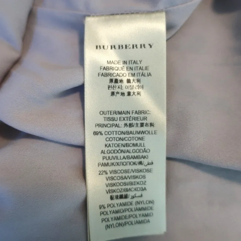 Burberry Blouse en Dentelle Française Gris Mélange de Coton Taille US 4 Manches Courtes