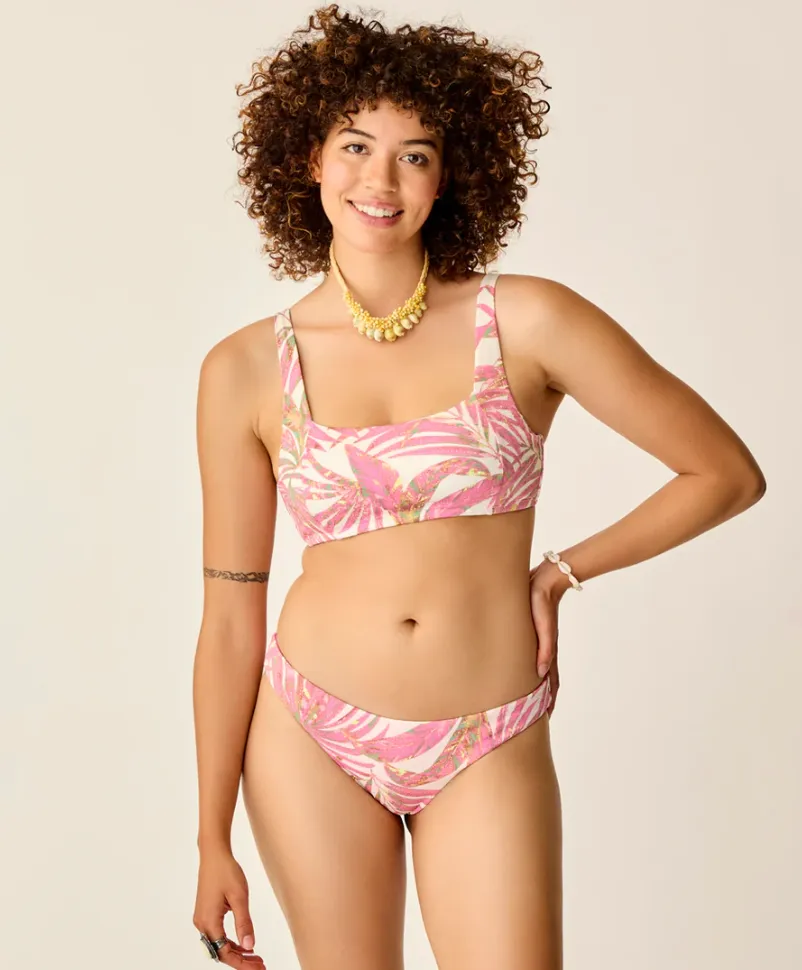 CARVE DESIGNS Bas de Bikini Réversible Sanitas - Oasis Rose/Rose Vif