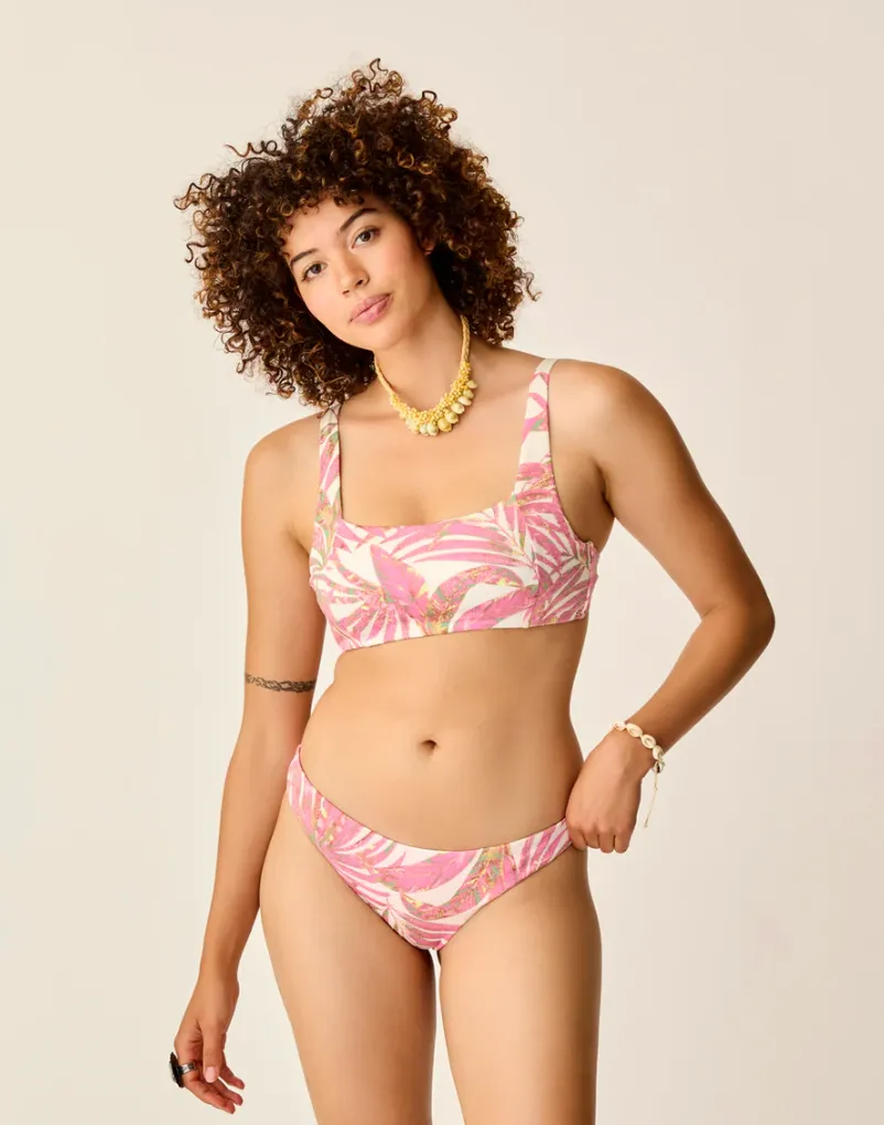CARVE DESIGNS Bas de Bikini Réversible Sanitas - Oasis Rose/Rose Vif