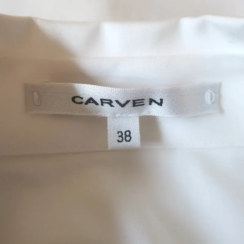 Chemise Carven à boutons blanc en coton taille 38 manches courtes