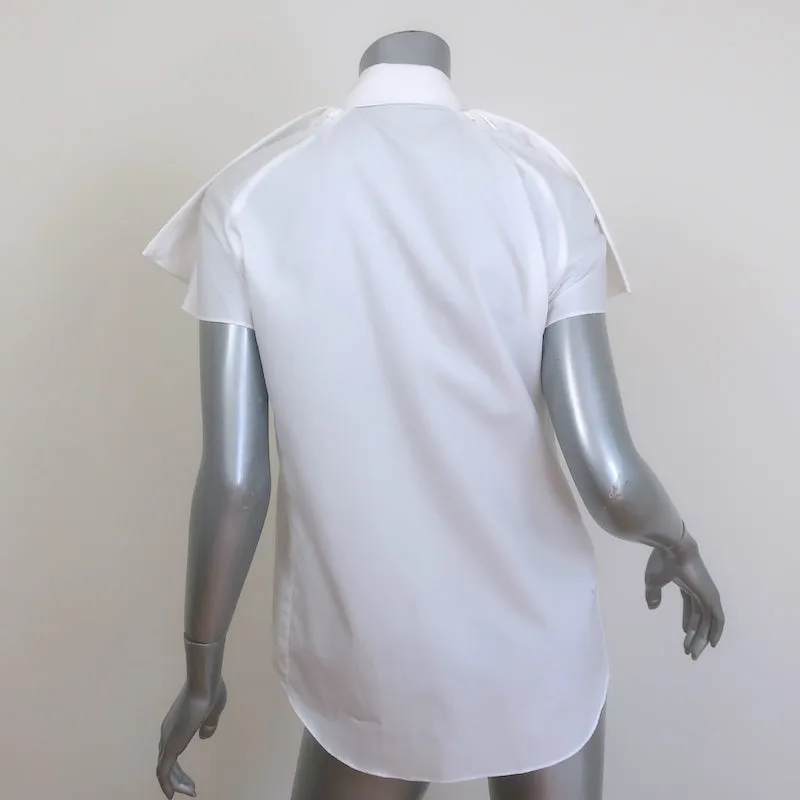Chemise Carven à boutons blanc en coton taille 38 manches courtes