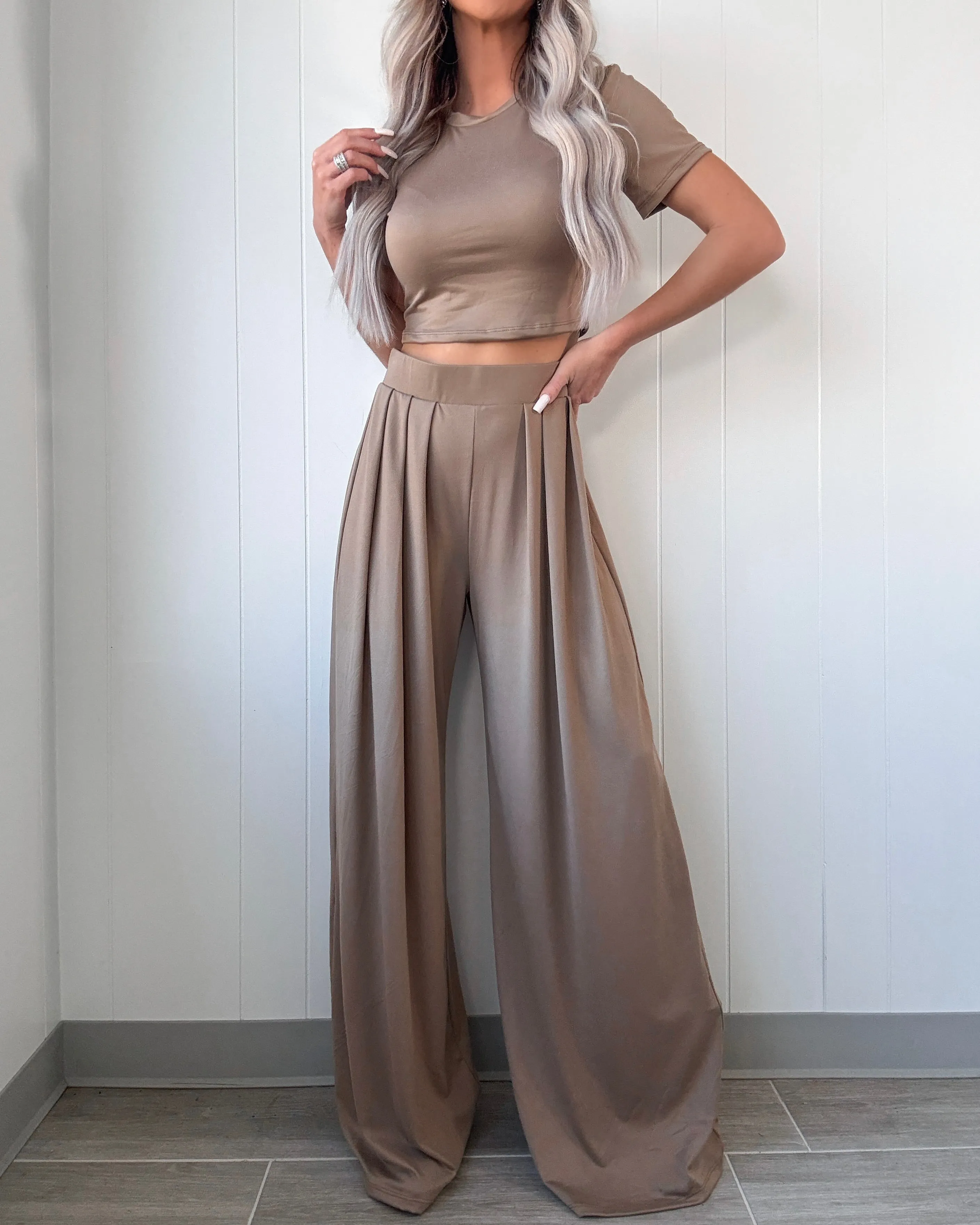Ensemble Décontracté Haut et Pantalon - Beige