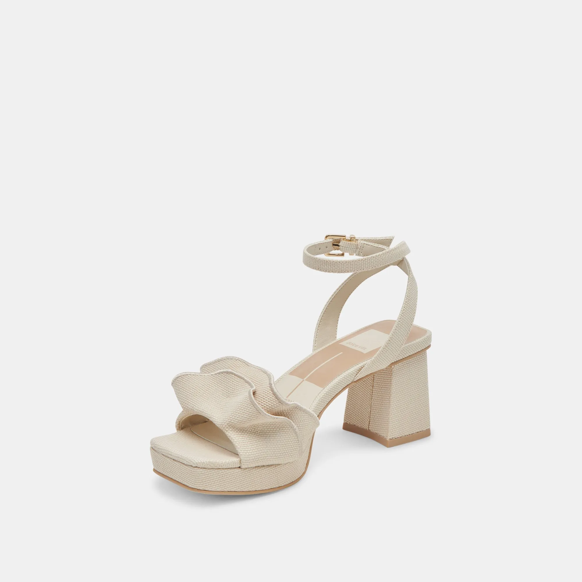 CHEER HEELS IVOIRE RAFFIA