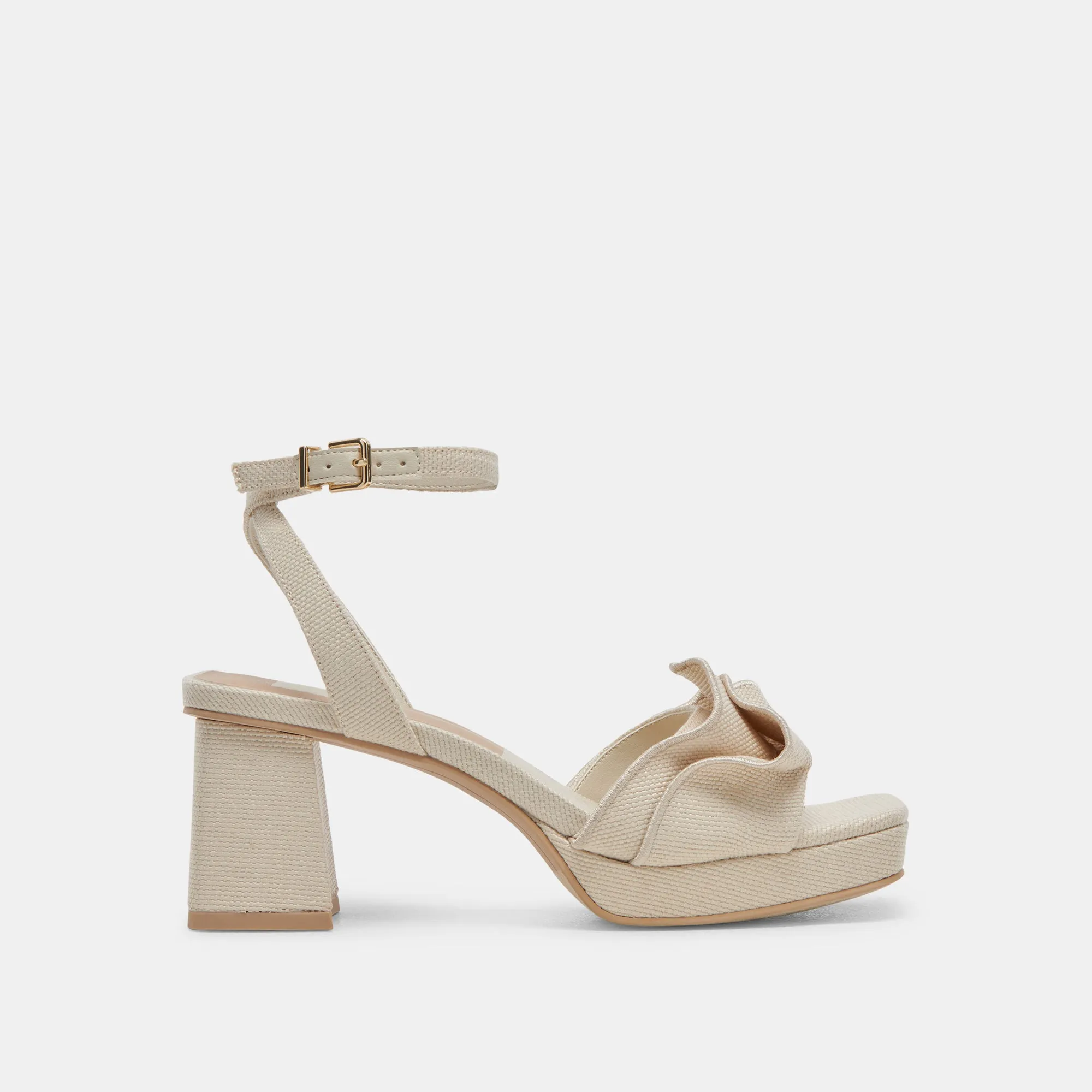 CHEER HEELS IVOIRE RAFFIA