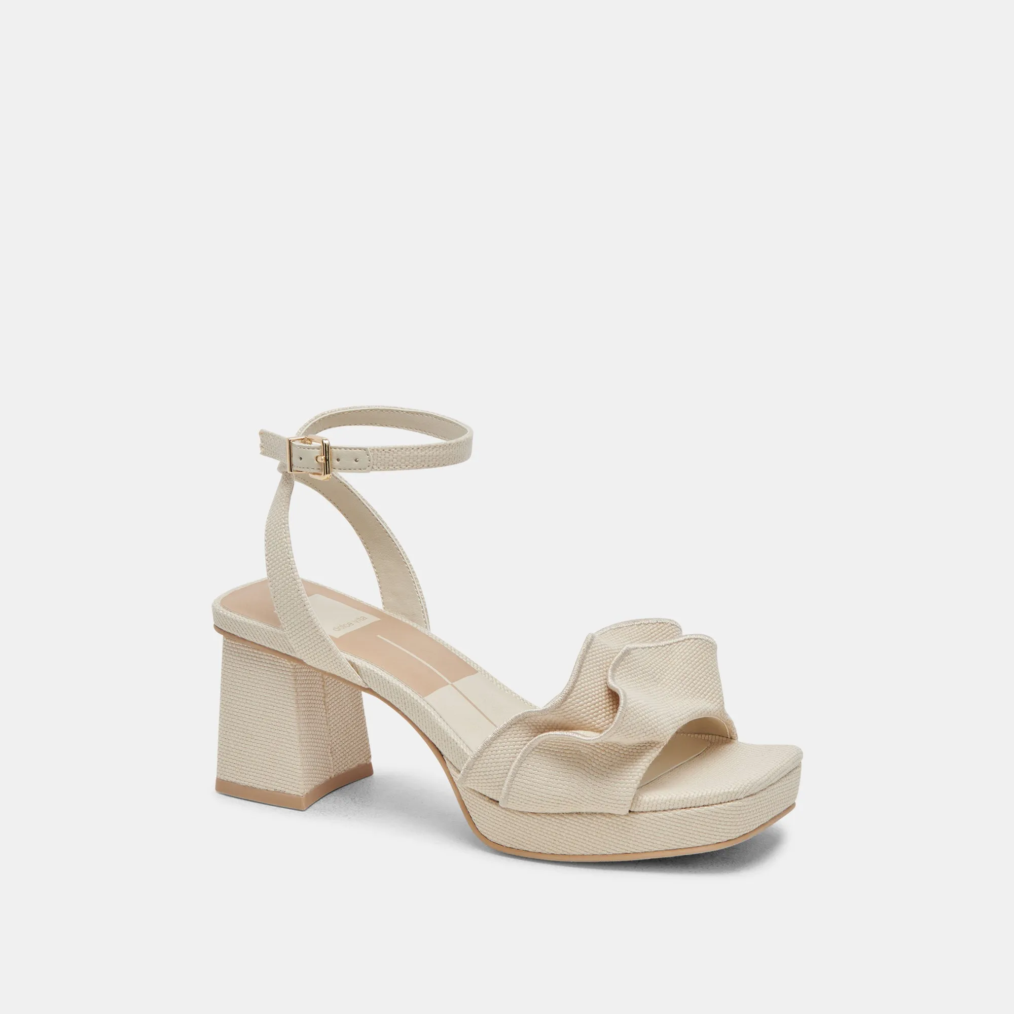 CHEER HEELS IVOIRE RAFFIA