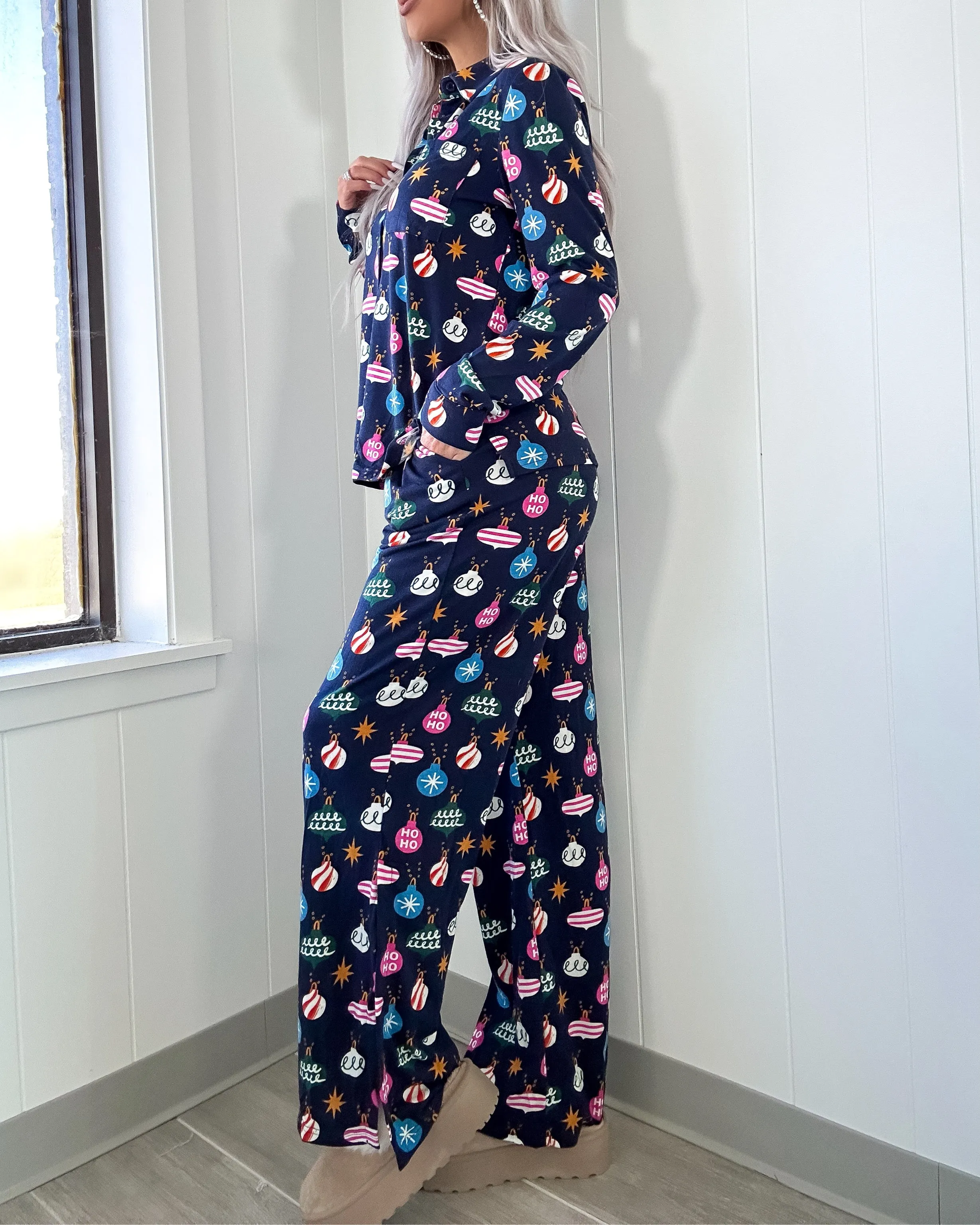 Pyjama à motifs de Noël - Bleu marine