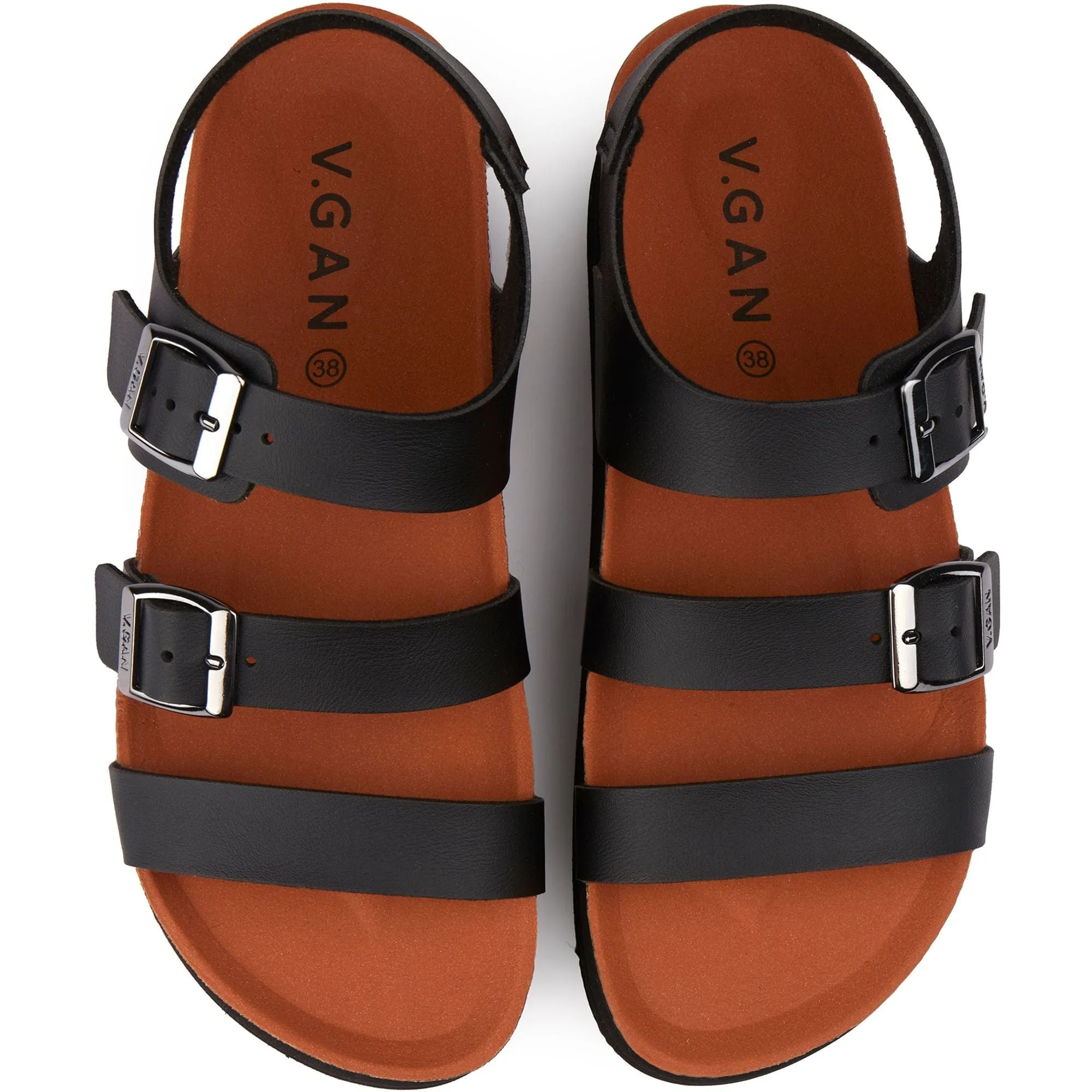 Sandales vegan pour femme Clementine avec semelle intérieure | Noir