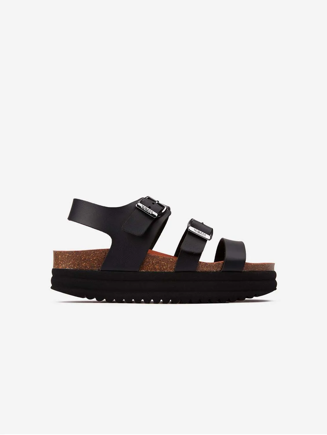 Sandales vegan pour femme Clementine avec semelle intérieure | Noir