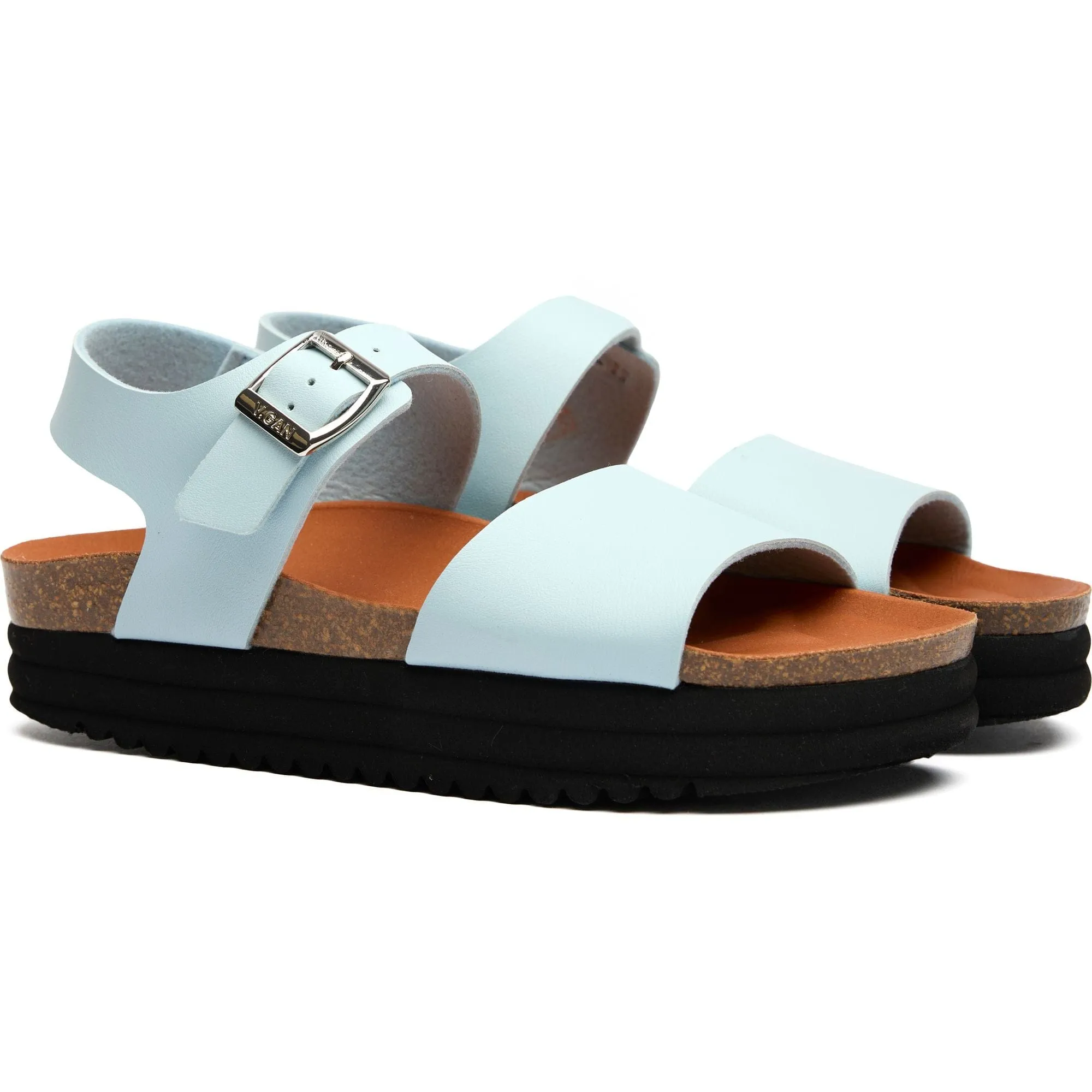Sandales plates véganes pour femmes Clove | Bleu clair