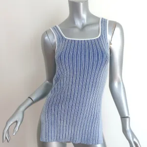 Club Monaco Seraphine Square Neck Striped Tank Top Blue Size Extra Small NEW