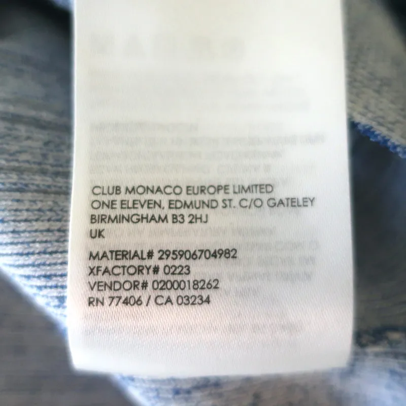 Club Monaco Débardeur à rayures col carré Seraphine Bleu Taille Très Petit NEUF