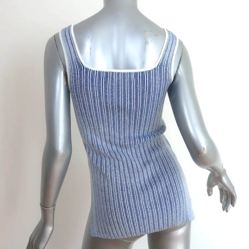 Club Monaco Débardeur à rayures col carré Seraphine Bleu Taille Très Petit NEUF