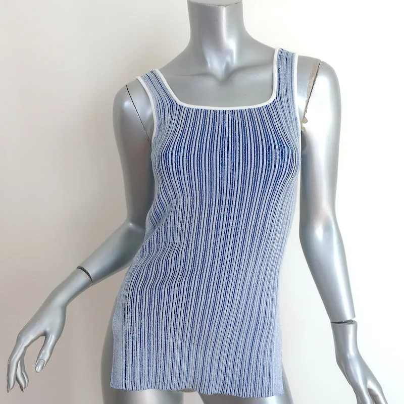 Club Monaco Débardeur à rayures col carré Seraphine Bleu Taille Très Petit NEUF
