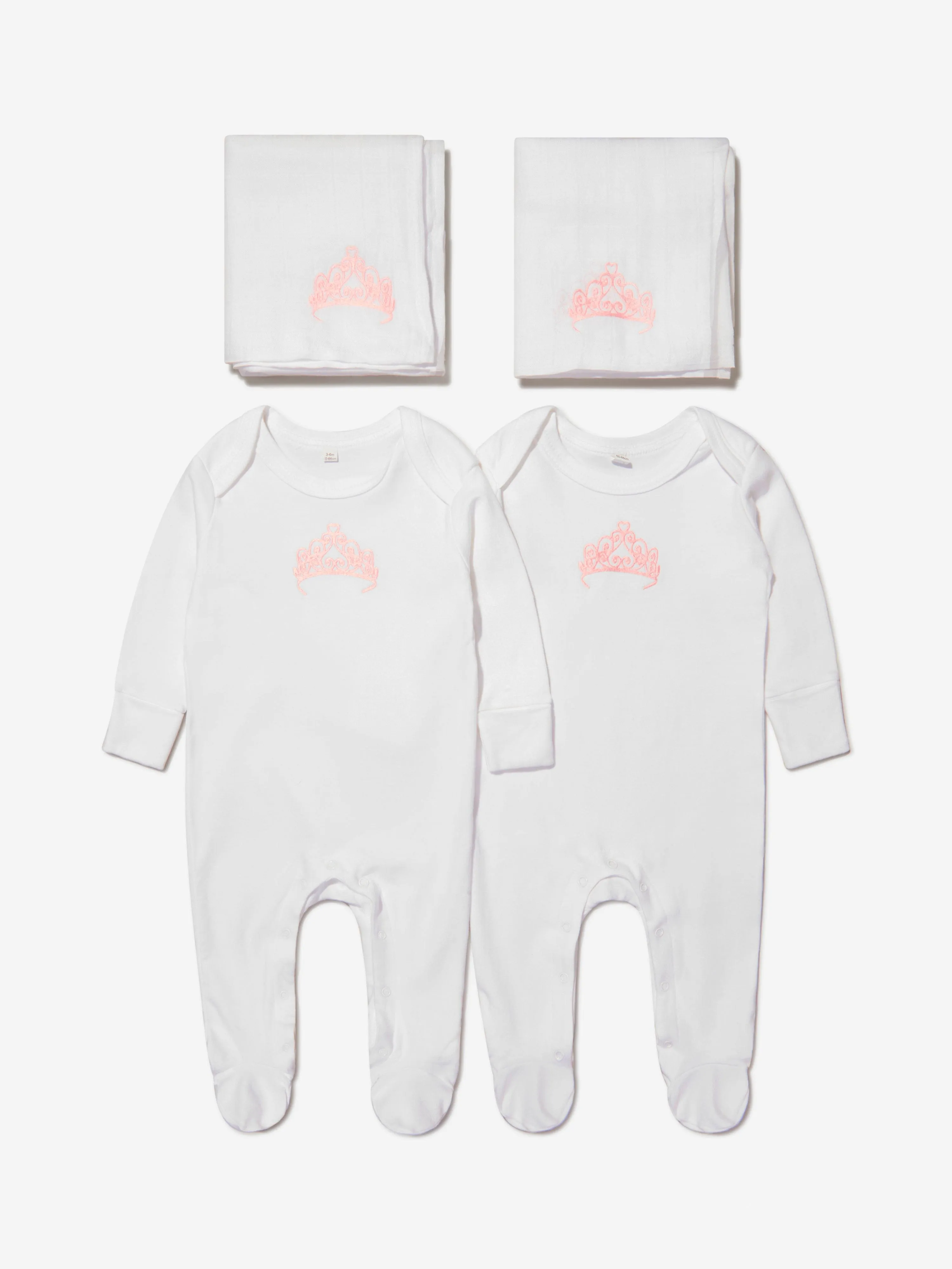 Cotton and Company Ensemble Bébé Fille en Coton Bio Couronne et Musulman