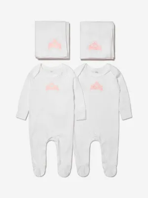 Cotton and Company Baby Girls Organic Cotton Crown Babygrow And Muslin Set