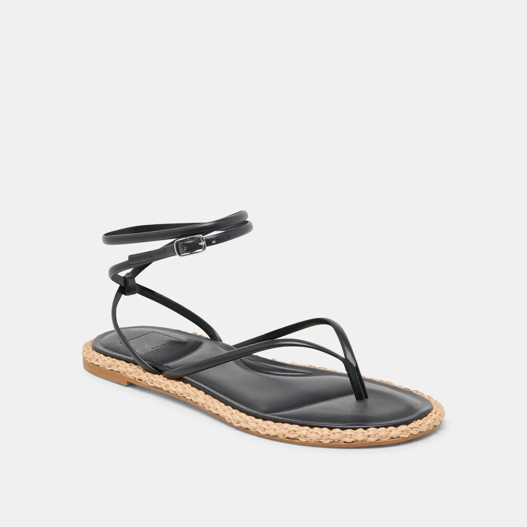 SANDALES COVE EN CUIR NOIR