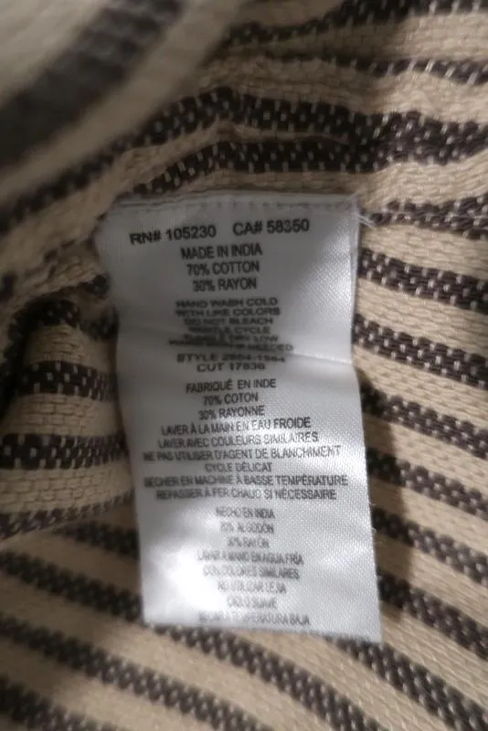 Current/Elliott Retreat Henley Top Jaune/Gris Brodé Rayé Coton Taille 1