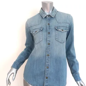 Current/Elliott SoCal Western Shirt Sunny Dancer Denim Size 0 Long Sleeve Top