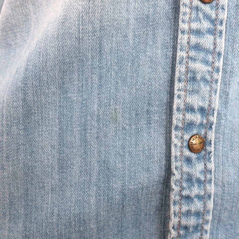 Current/Elliott Chemise Western SoCal Sunny Dancer en Denim Taille 0 Haut à Manches Longues