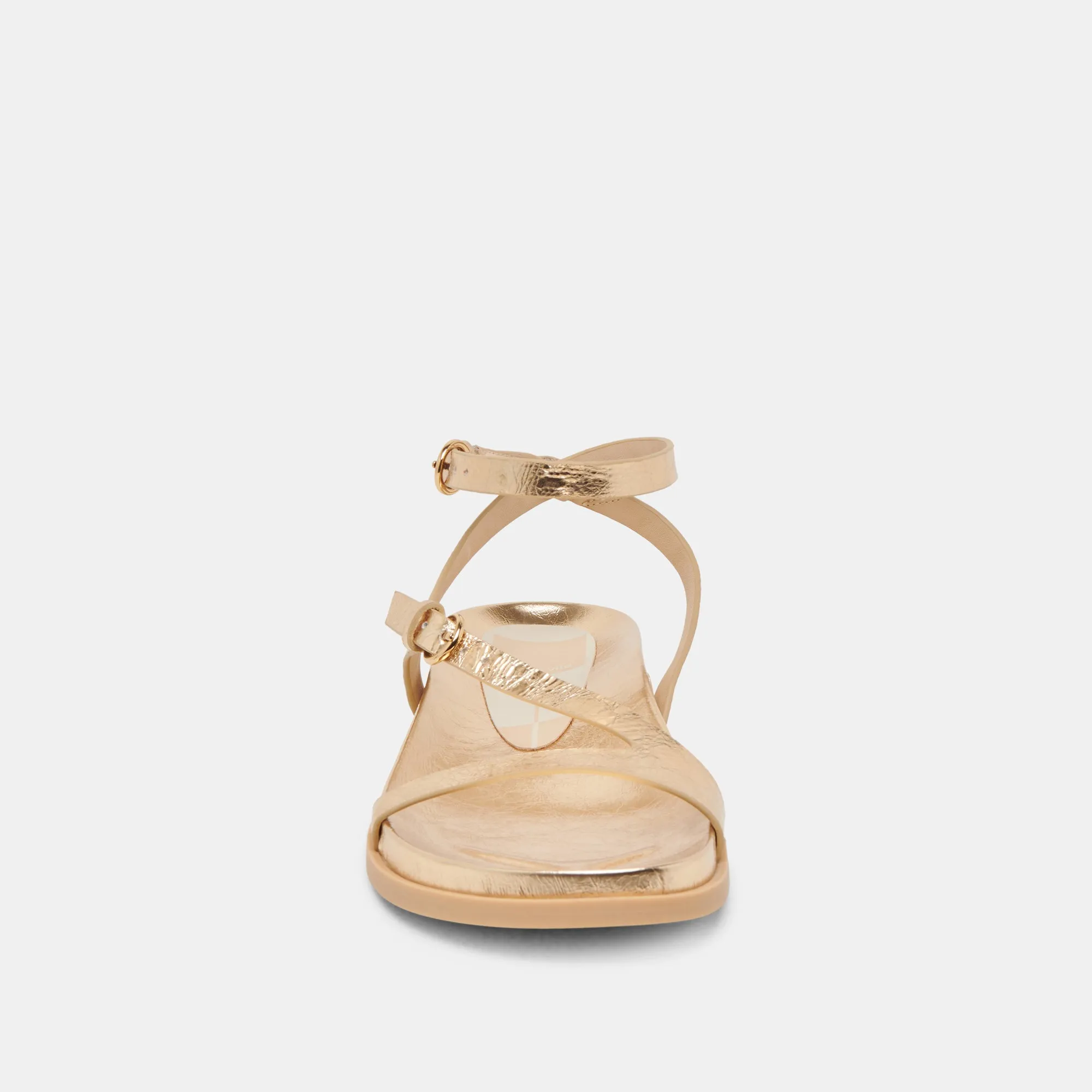 SANDALES DARLIS EN CUIR VIEILLI DORÉ