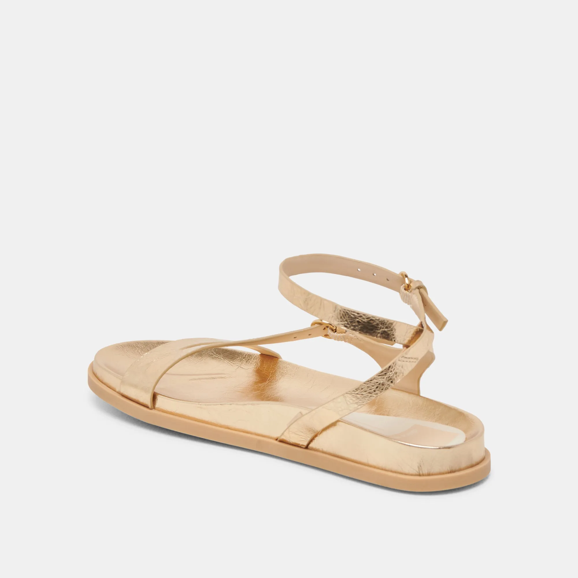 SANDALES DARLIS EN CUIR VIEILLI DORÉ