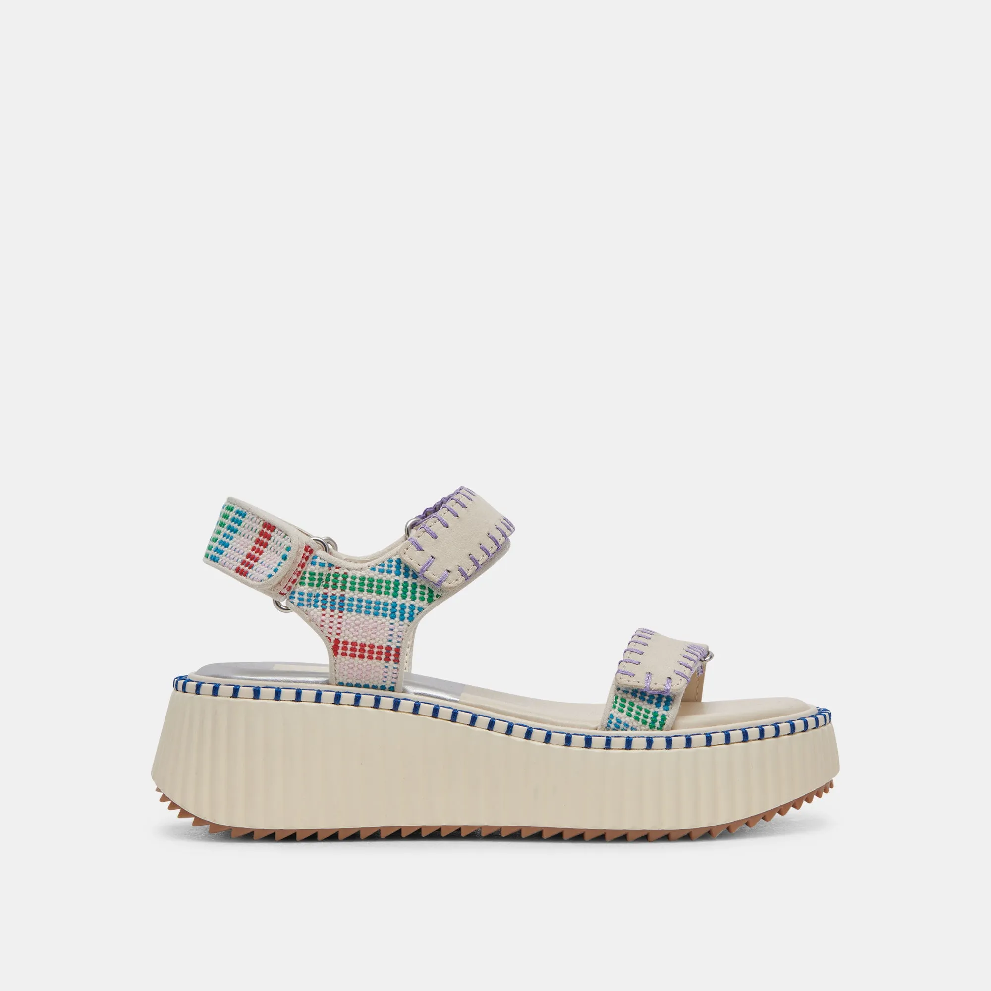 DEBRA SANDALES IVOIRE MULTICOLORE NUBUCK