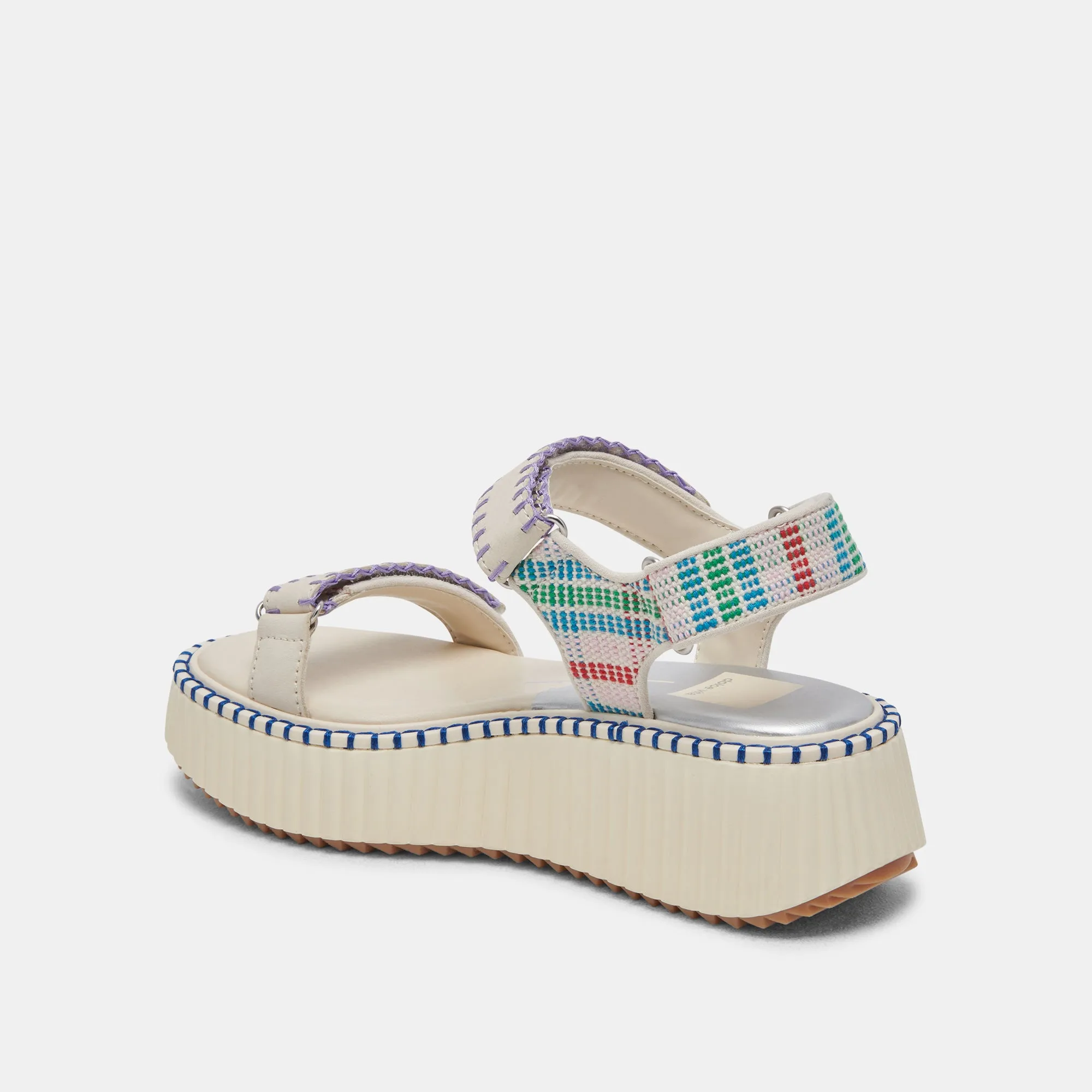 DEBRA SANDALES IVOIRE MULTICOLORE NUBUCK