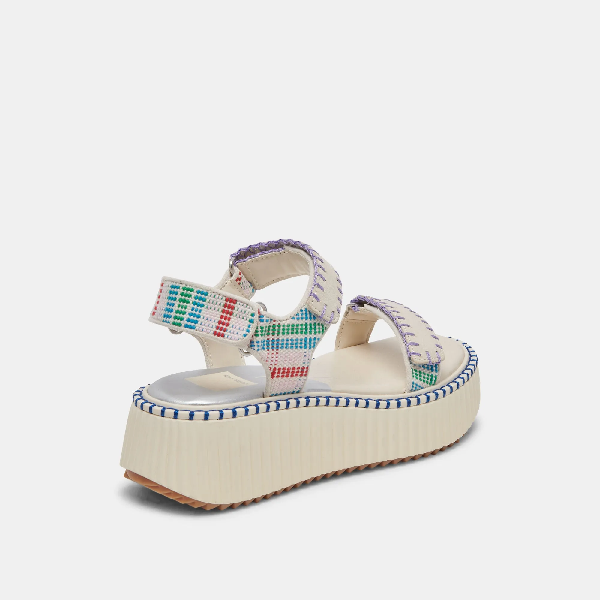 DEBRA SANDALES IVOIRE MULTICOLORE NUBUCK