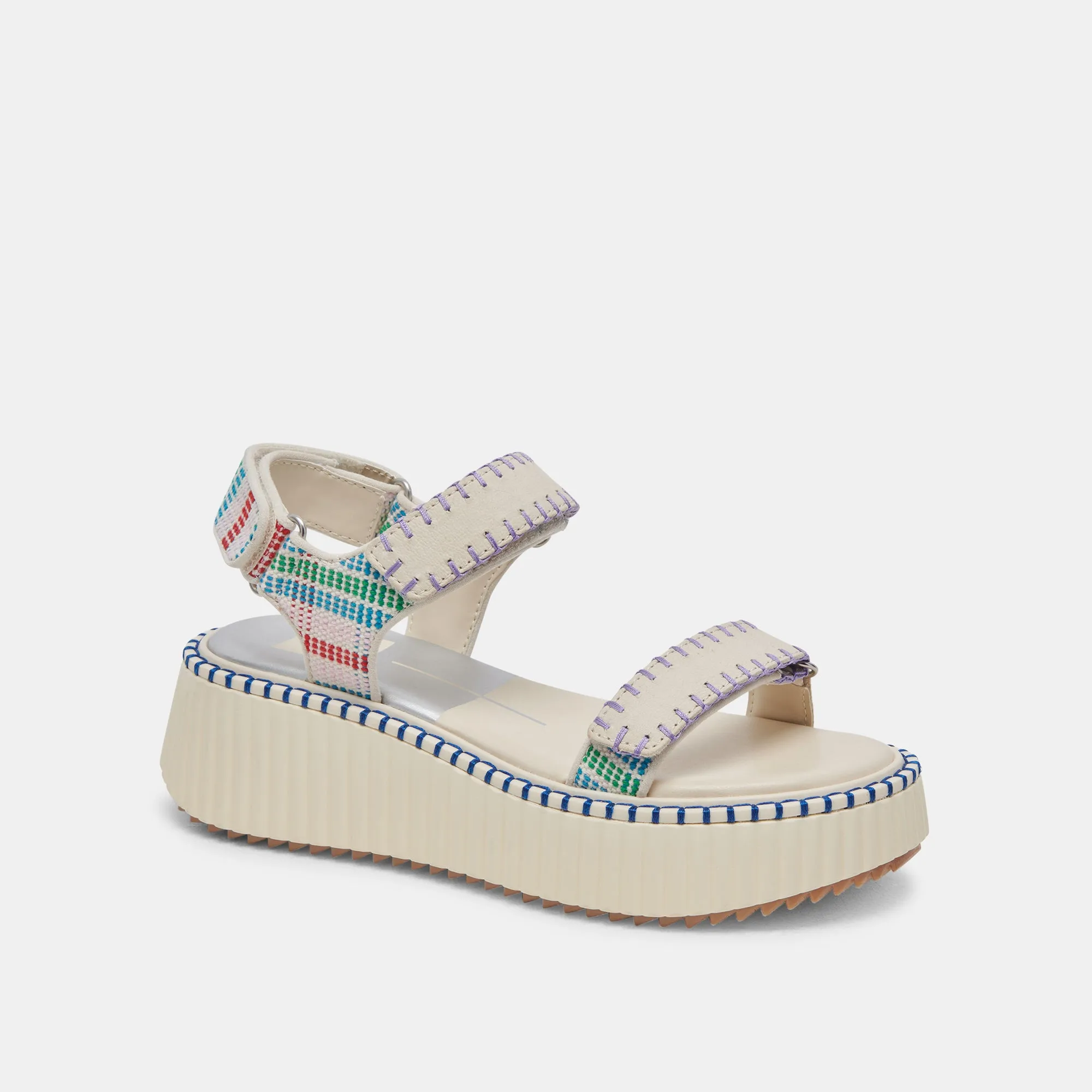 DEBRA SANDALES IVOIRE MULTICOLORE NUBUCK
