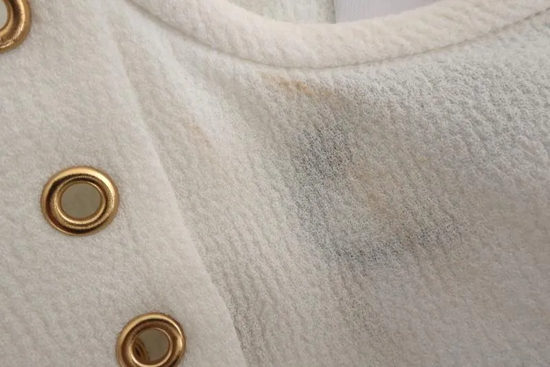 Derek Lam 10 Crosby Blouse Crème en Crêpe avec Passementerie Taille 4 Haut à Manches Longues NEUF