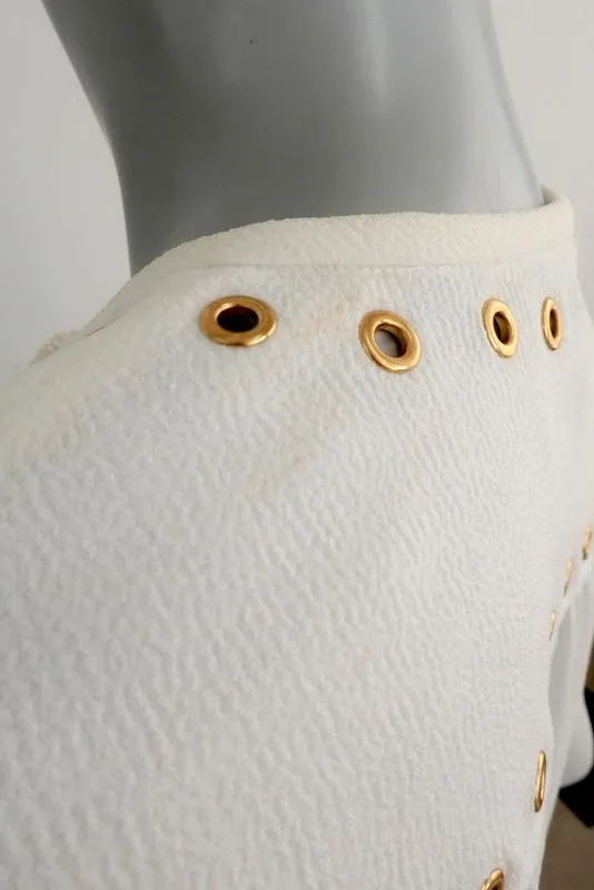 Derek Lam 10 Crosby Blouse Crème en Crêpe avec Passementerie Taille 4 Haut à Manches Longues NEUF