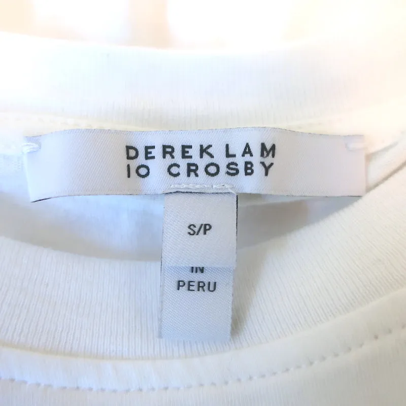 Derek Lam 10 Crosby Eva T-shirt à manches bouffantes en coton blanc Taille S
