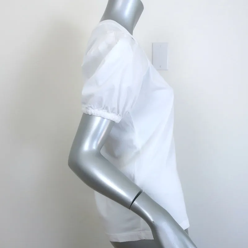 Derek Lam 10 Crosby Eva T-shirt à manches bouffantes en coton blanc Taille S